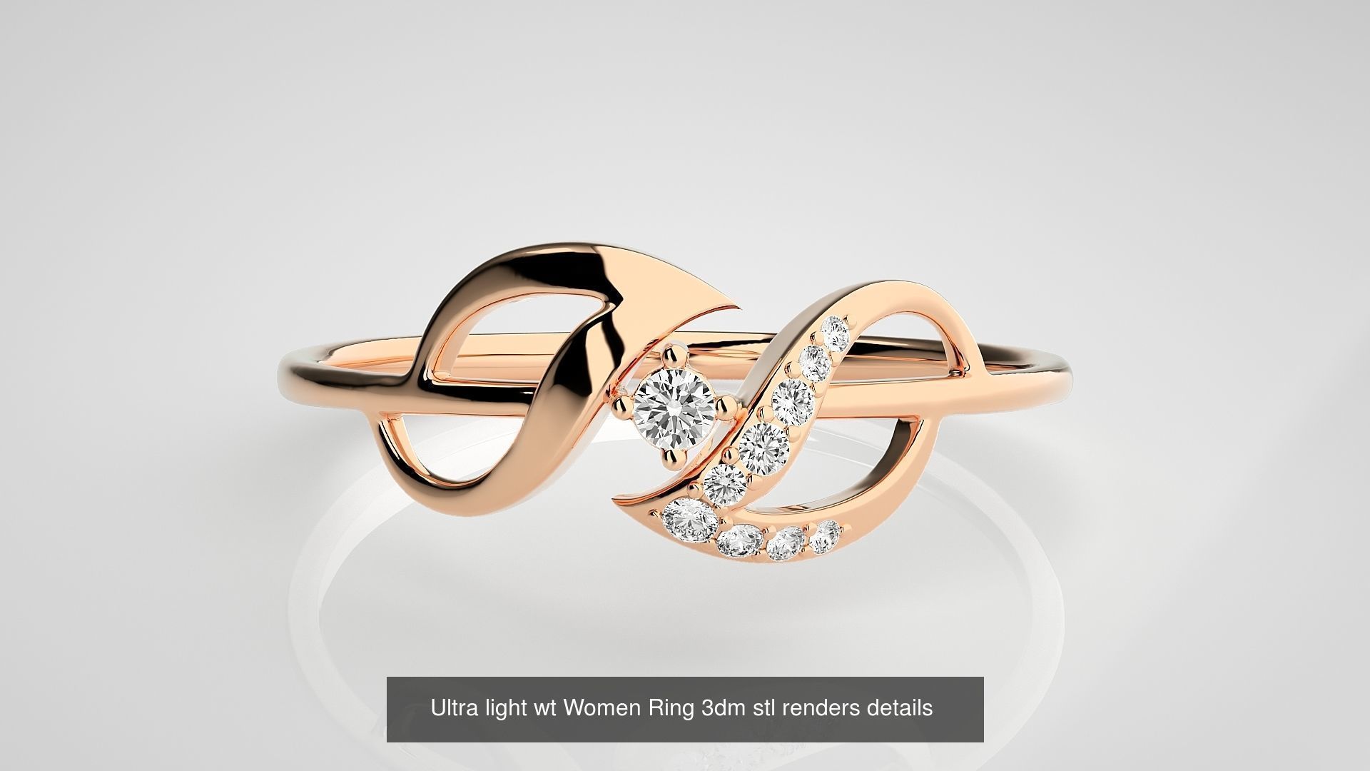 150 Ultra light wt minimalist Women Ring 3dm stl renders 3D Model Collection_73