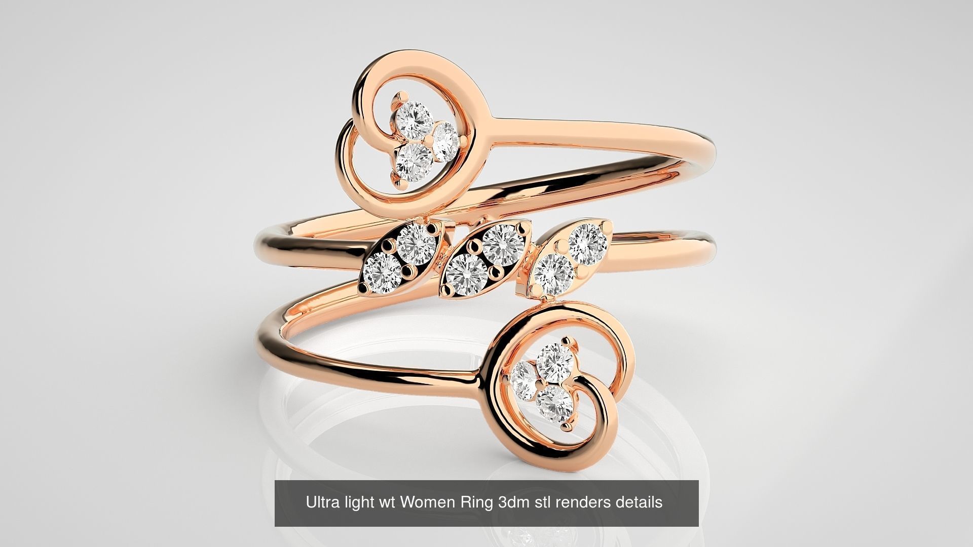 150 Ultra light wt minimalist Women Ring 3dm stl renders 3D Model Collection_101