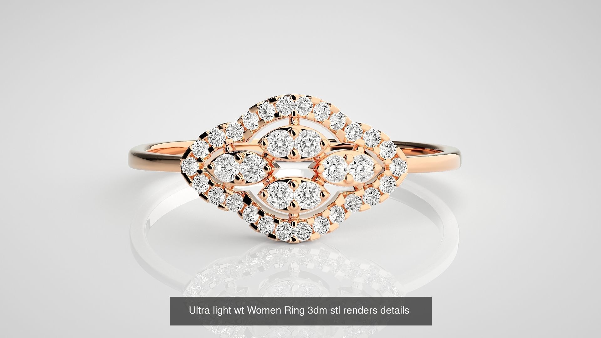 150 Ultra light wt minimalist Women Ring 3dm stl renders 3D Model Collection_135