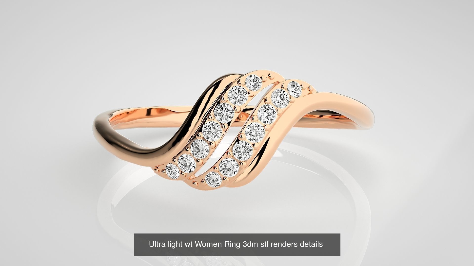 150 Ultra light wt minimalist Women Ring 3dm stl renders 3D Model Collection_28
