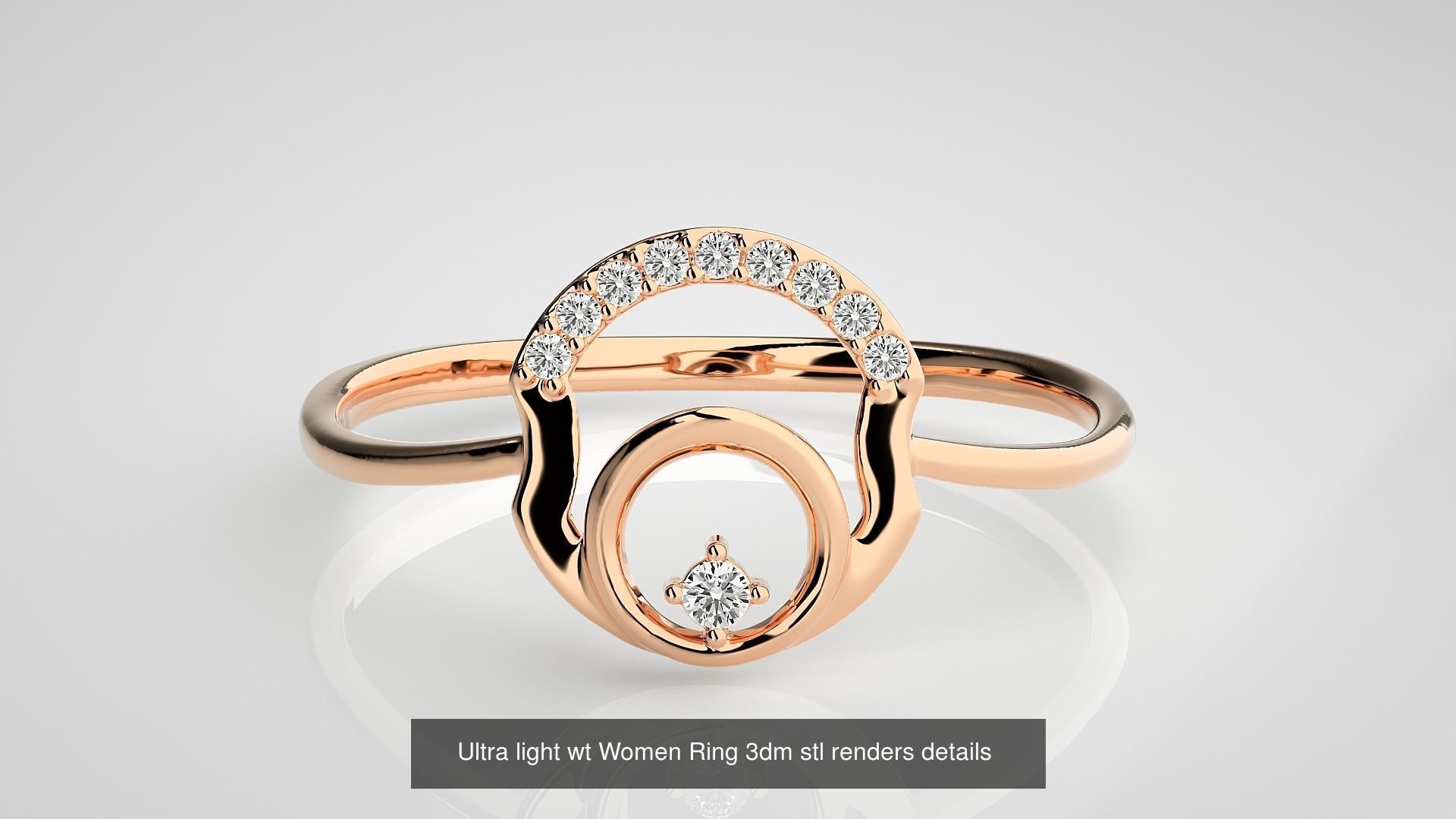 150 Ultra light wt minimalist Women Ring 3dm stl renders 3D Model Collection_76