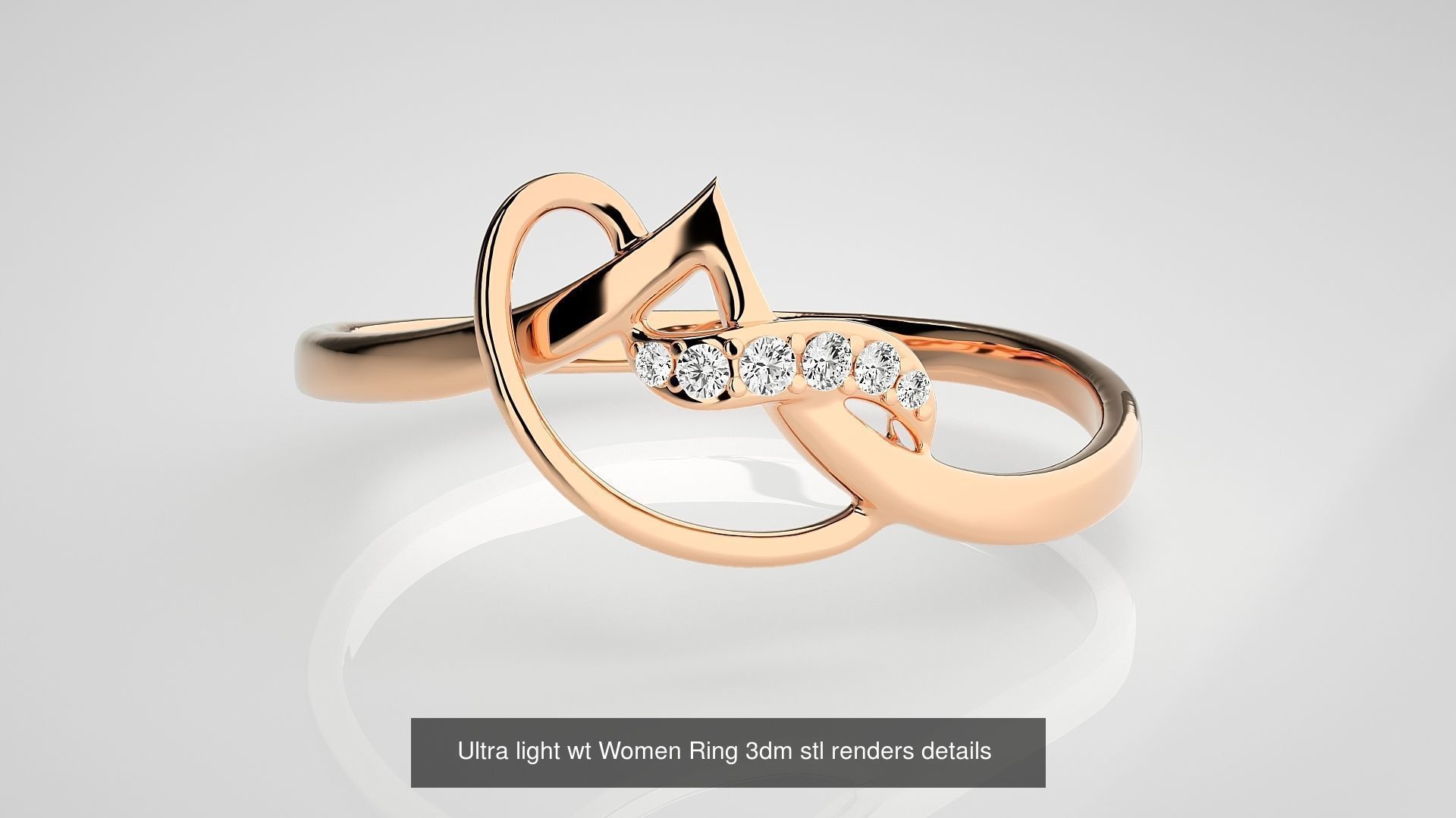 150 Ultra light wt minimalist Women Ring 3dm stl renders 3D Model Collection_59