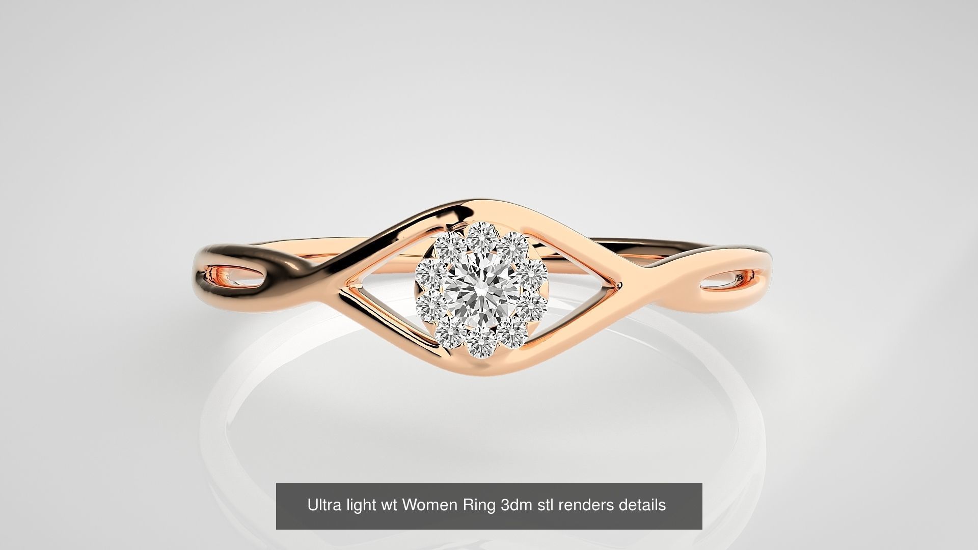 150 Ultra light wt minimalist Women Ring 3dm stl renders 3D Model Collection_49
