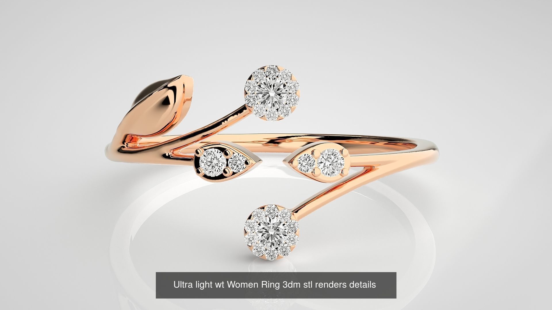 150 Ultra light wt minimalist Women Ring 3dm stl renders 3D Model Collection_104
