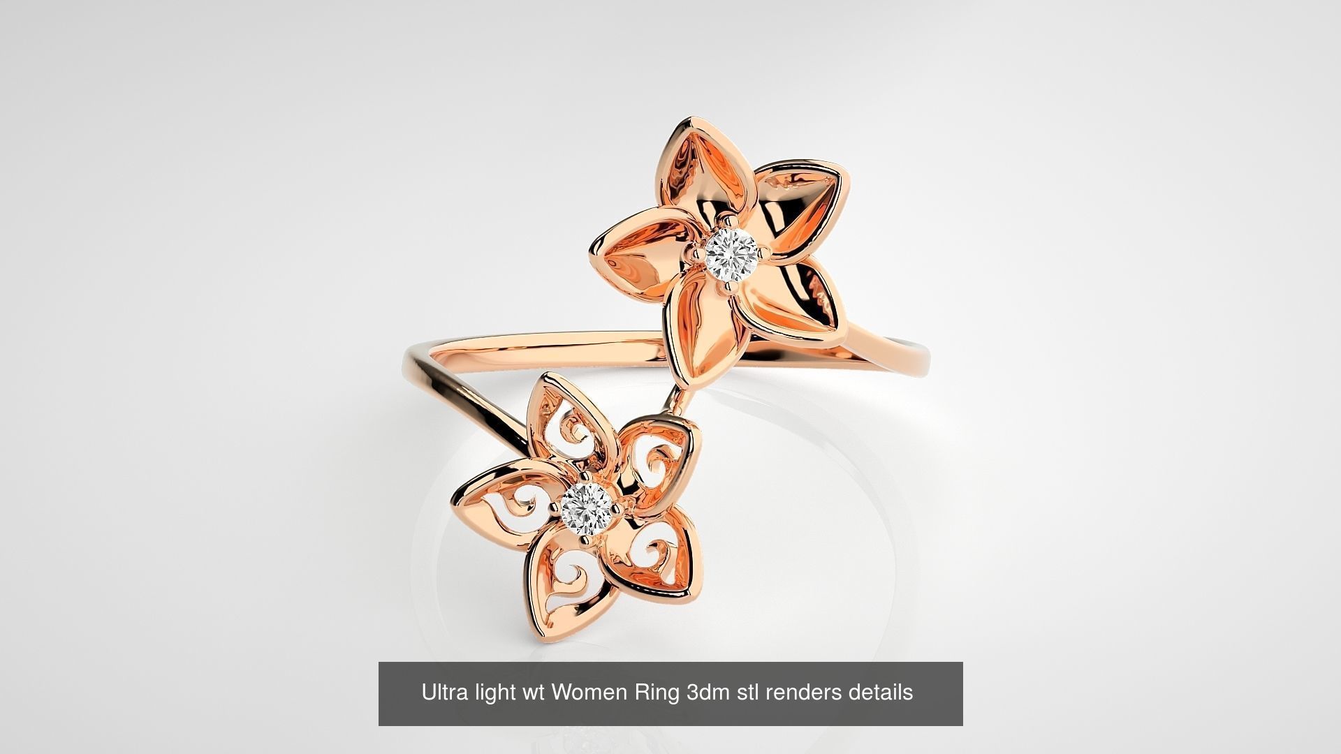 150 Ultra light wt minimalist Women Ring 3dm stl renders 3D Model Collection_19