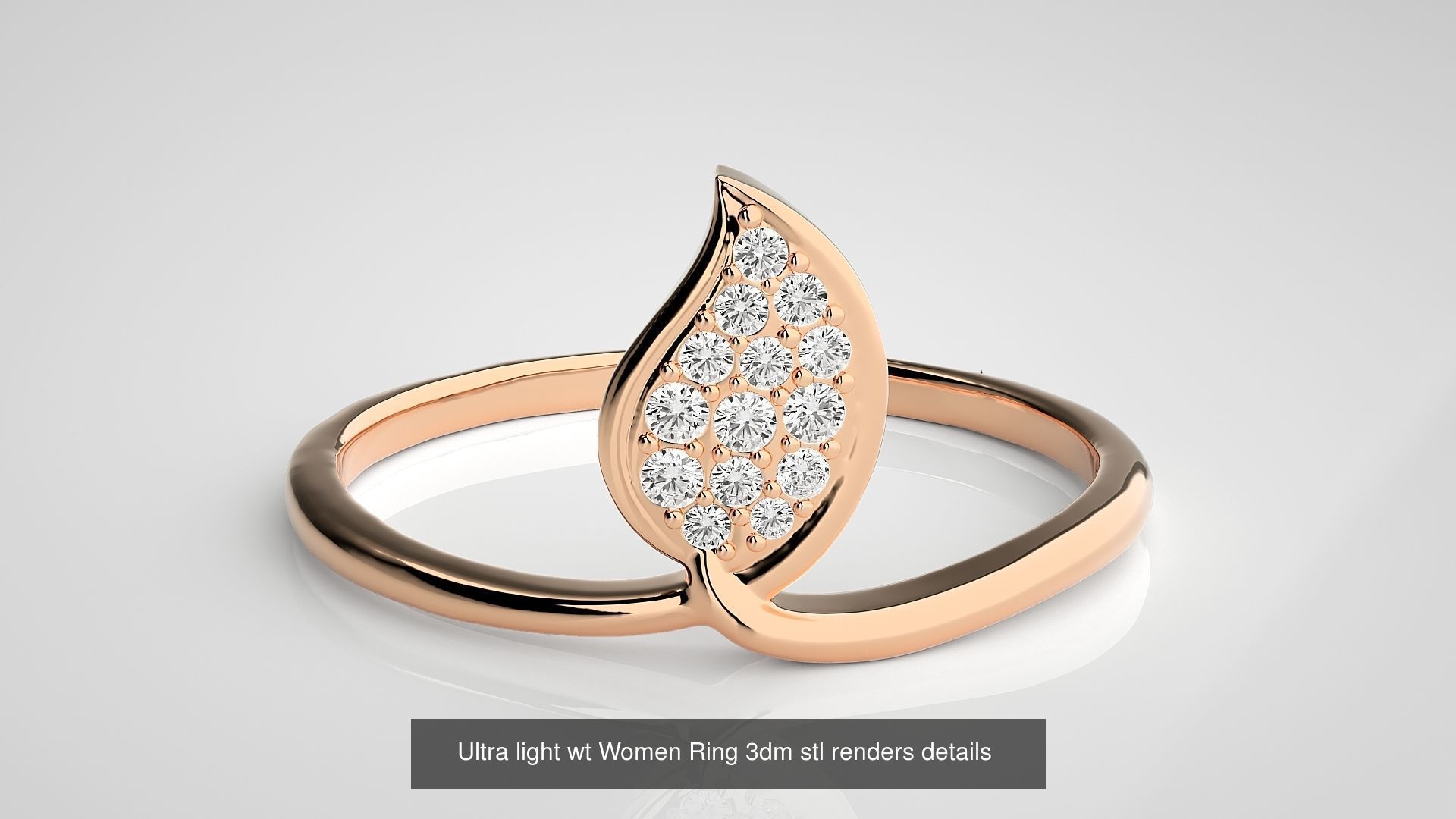 150 Ultra light wt minimalist Women Ring 3dm stl renders 3D Model Collection_31