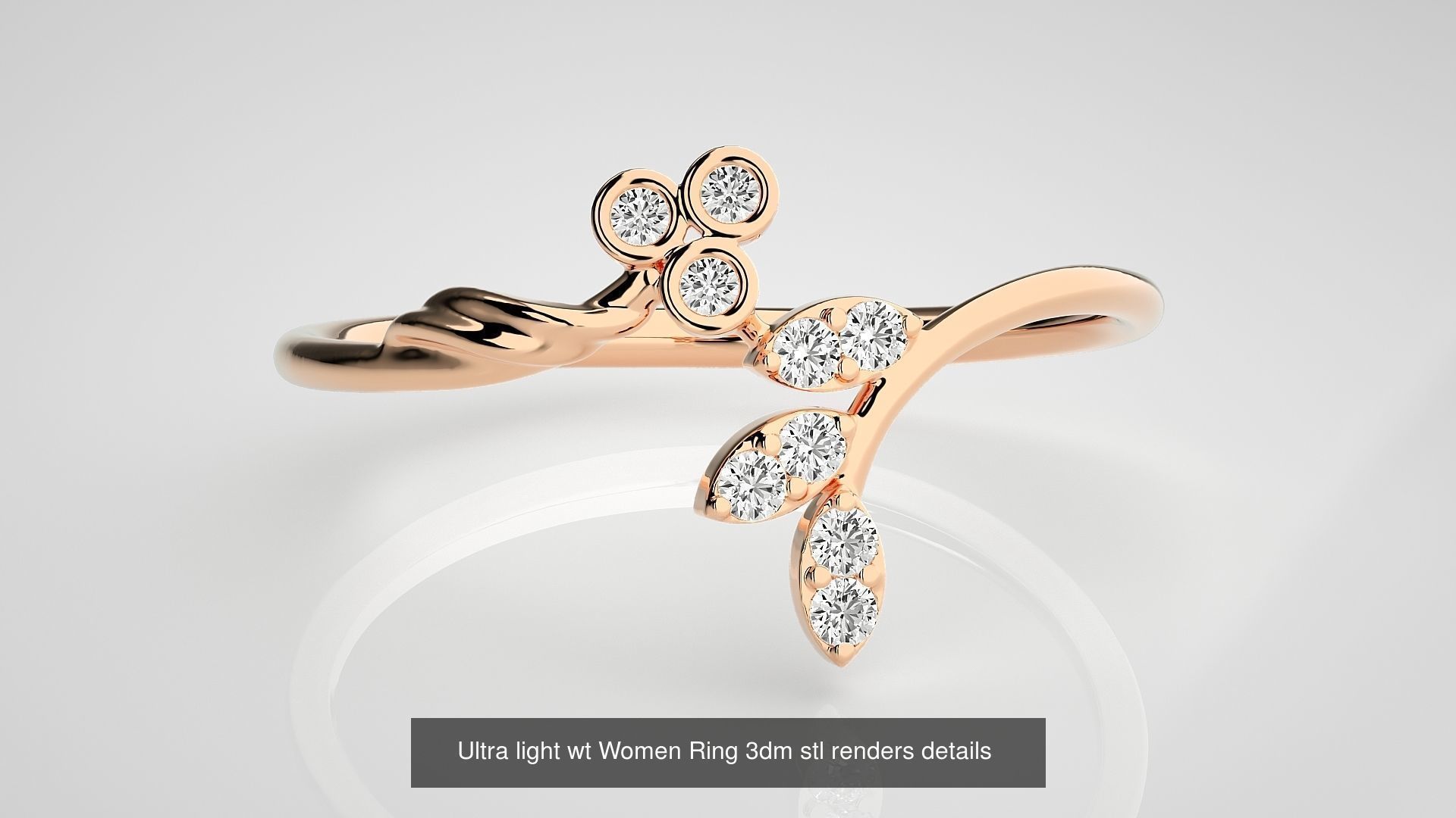 150 Ultra light wt minimalist Women Ring 3dm stl renders 3D Model Collection_60