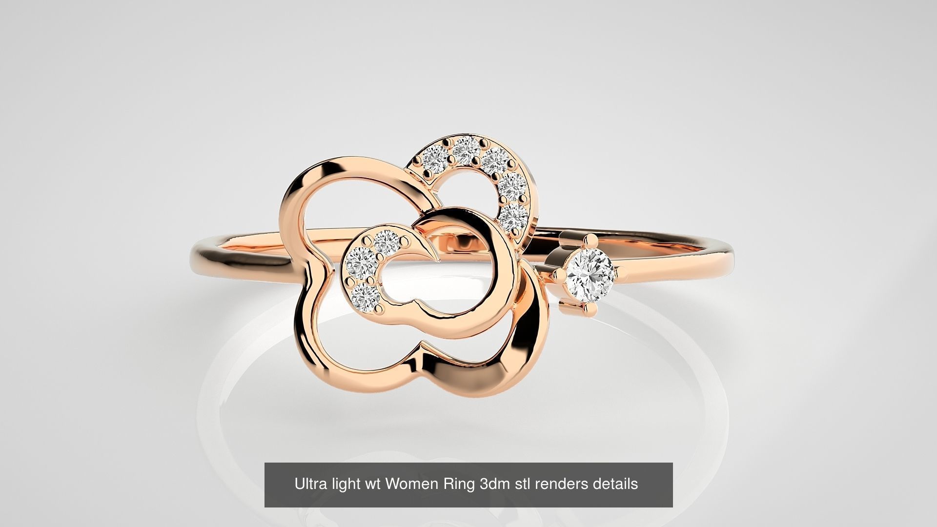 150 Ultra light wt minimalist Women Ring 3dm stl renders 3D Model Collection_89