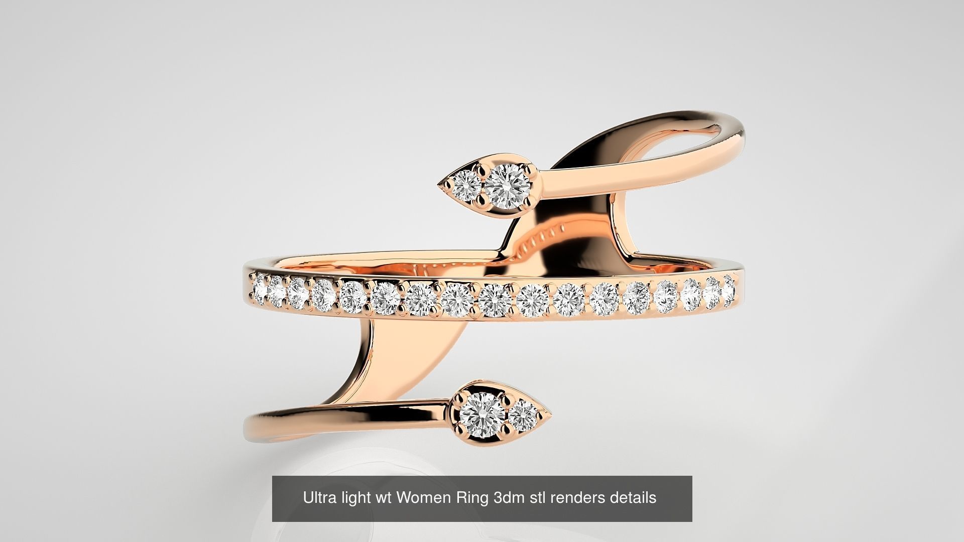150 Ultra light wt minimalist Women Ring 3dm stl renders 3D Model Collection_119
