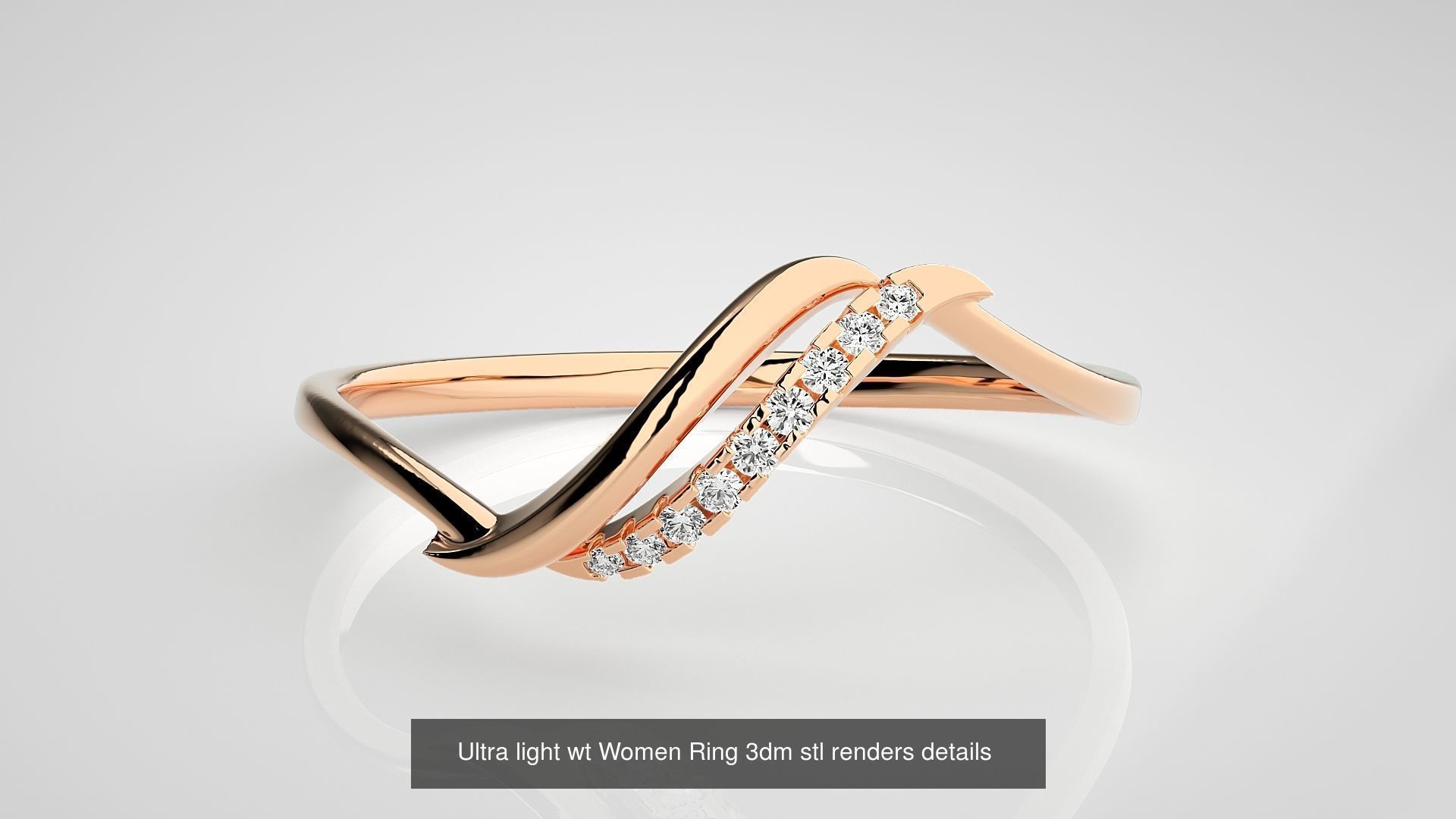 150 Ultra light wt minimalist Women Ring 3dm stl renders 3D Model Collection_129
