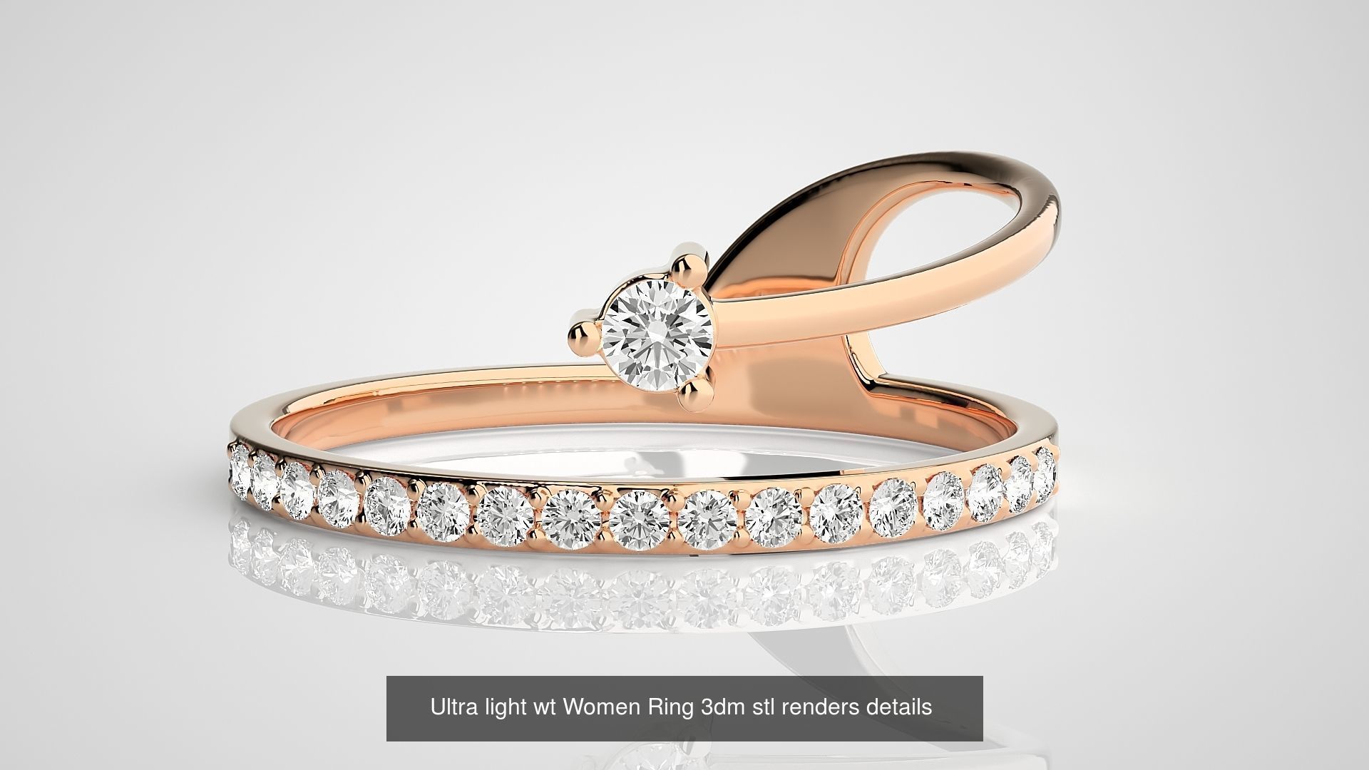 150 Ultra light wt minimalist Women Ring 3dm stl renders 3D Model Collection_120