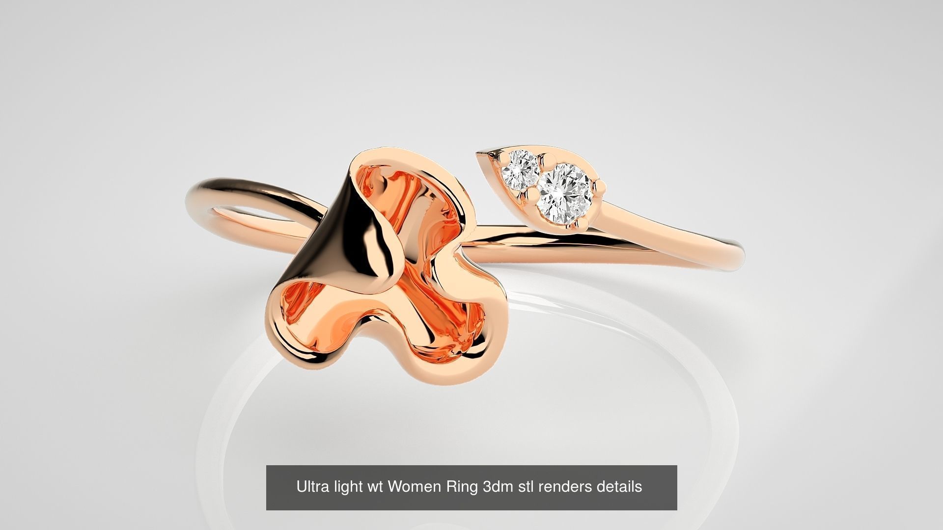 150 Ultra light wt minimalist Women Ring 3dm stl renders 3D Model Collection_148