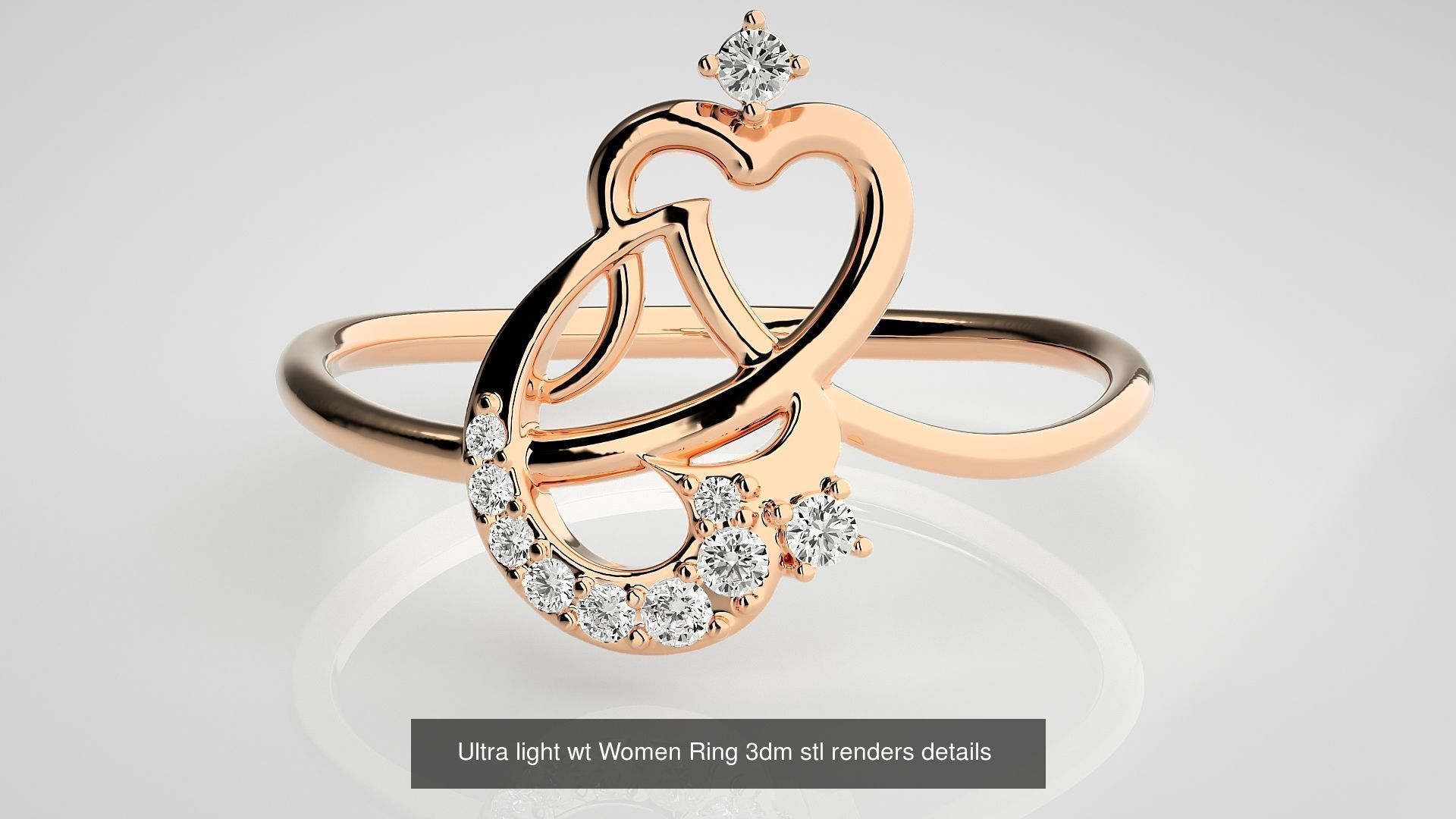 150 Ultra light wt minimalist Women Ring 3dm stl renders 3D Model Collection_91