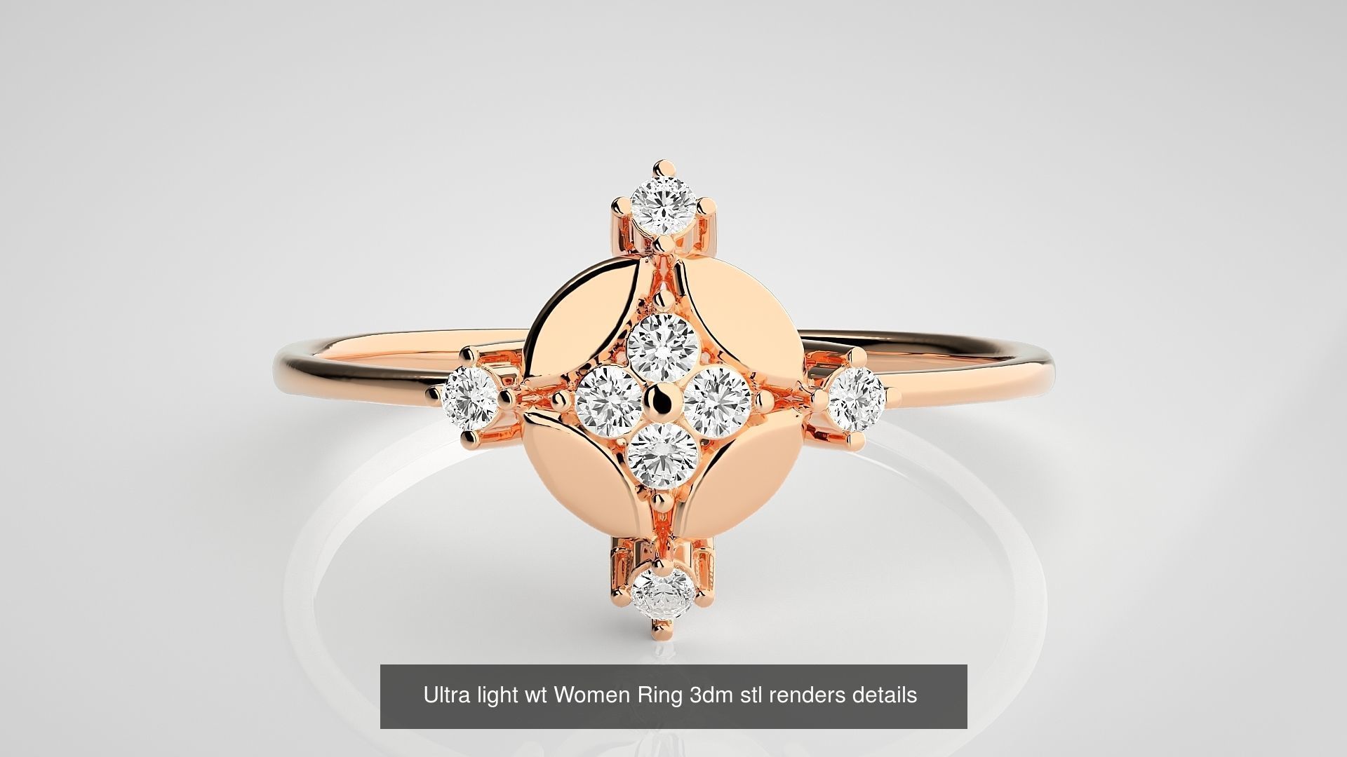 150 Ultra light wt minimalist Women Ring 3dm stl renders 3D Model Collection_55