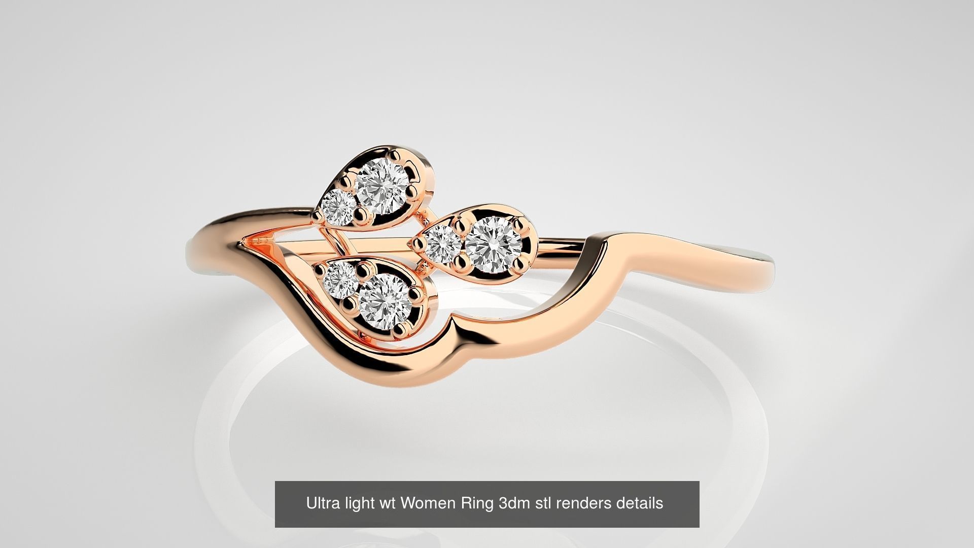 150 Ultra light wt minimalist Women Ring 3dm stl renders 3D Model Collection_136