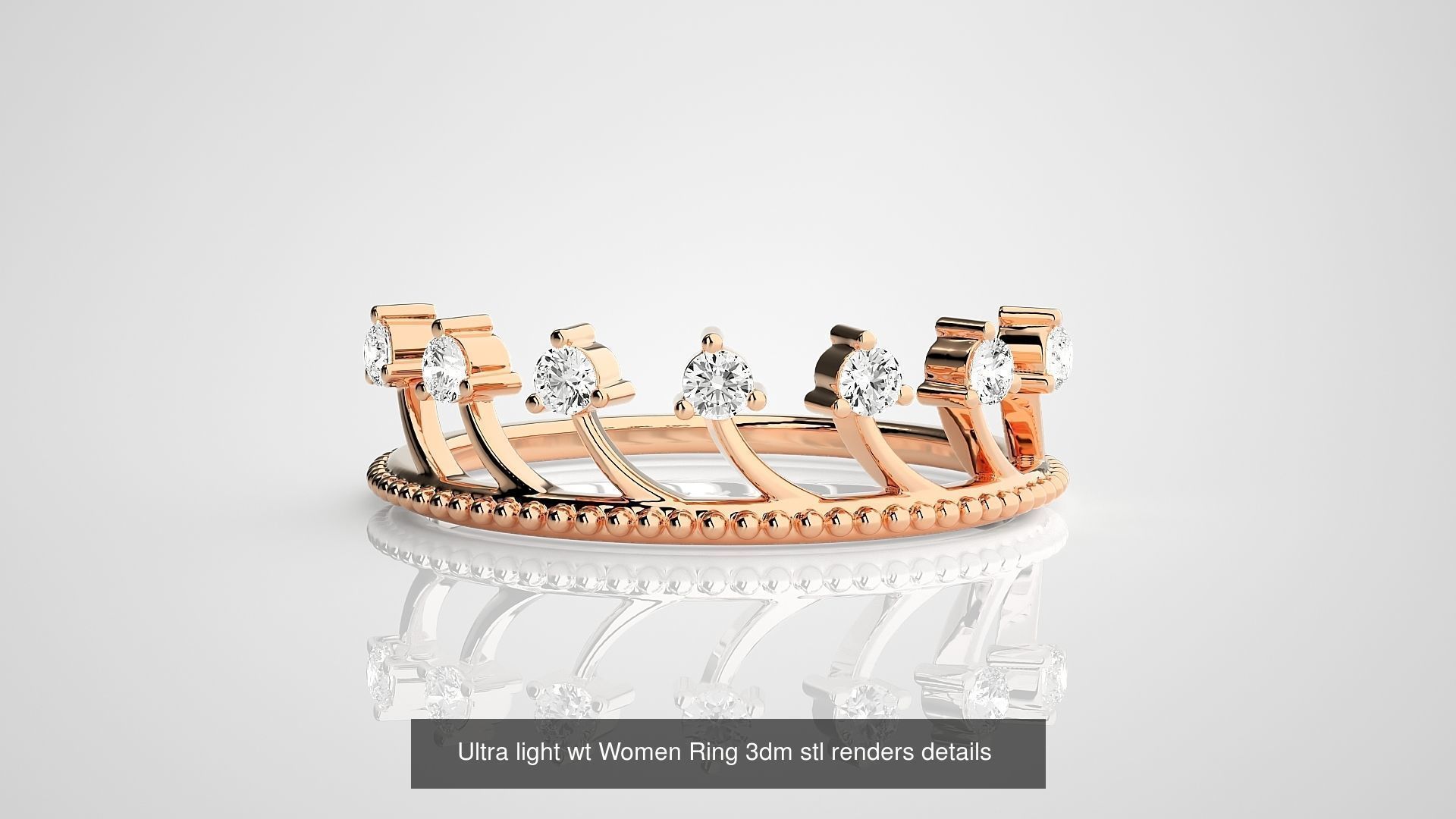 150 Ultra light wt minimalist Women Ring 3dm stl renders 3D Model Collection_118