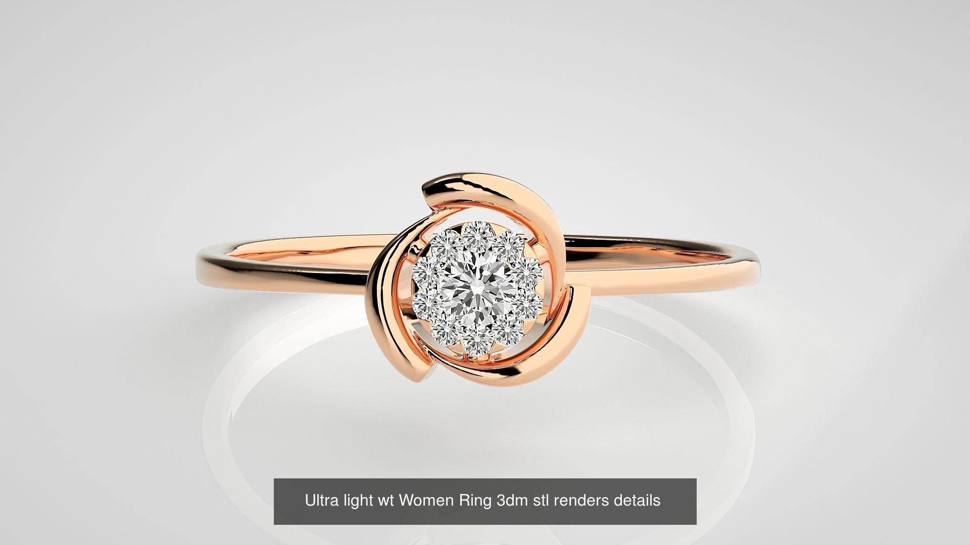 150 Ultra light wt minimalist Women Ring 3dm stl renders 3D Model Collection_39