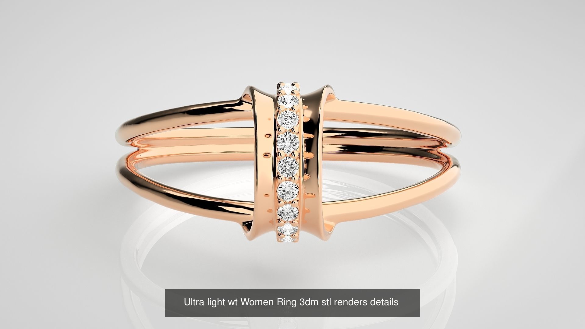 150 Ultra light wt minimalist Women Ring 3dm stl renders 3D Model Collection_41