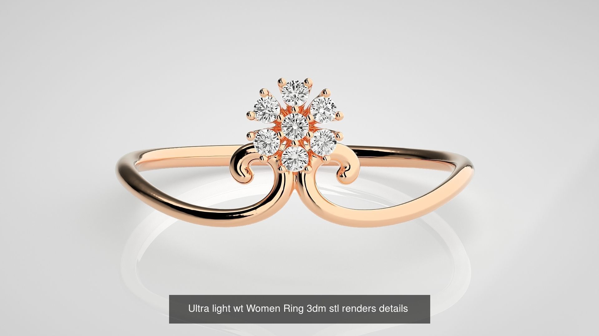 150 Ultra light wt minimalist Women Ring 3dm stl renders 3D Model Collection_87