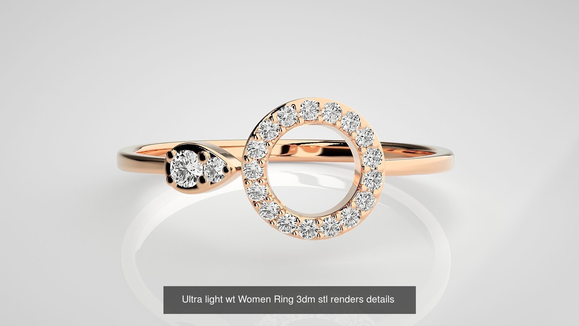 150 Ultra light wt minimalist Women Ring 3dm stl renders 3D Model Collection_130