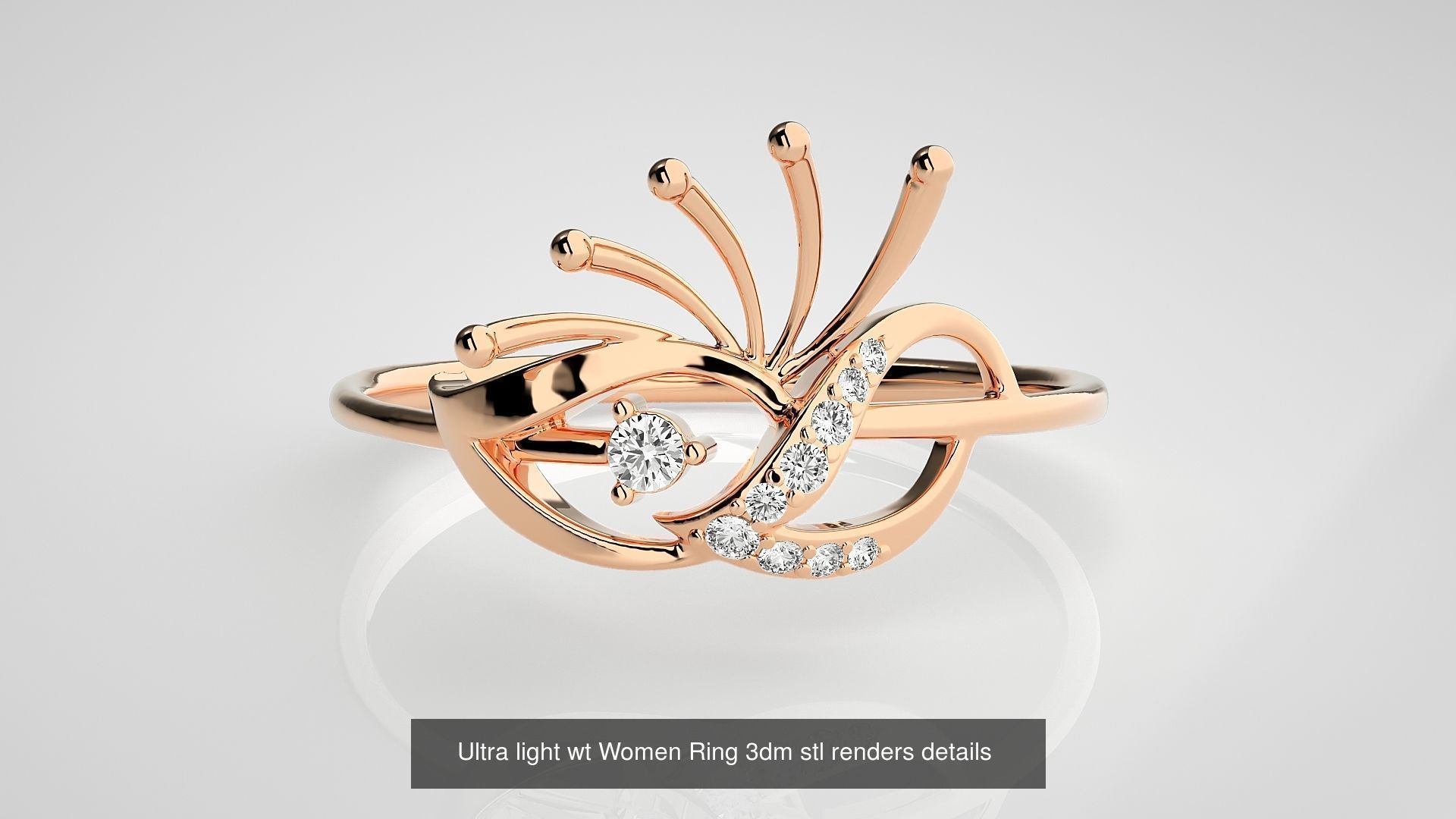 150 Ultra light wt minimalist Women Ring 3dm stl renders 3D Model Collection_75