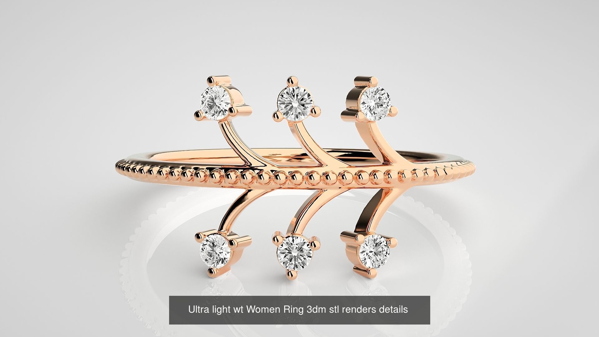 150 Ultra light wt minimalist Women Ring 3dm stl renders 3D Model Collection_116