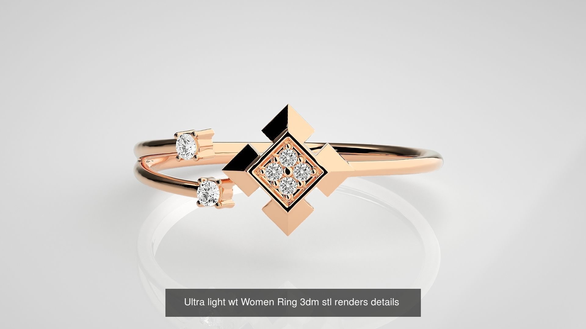 150 Ultra light wt minimalist Women Ring 3dm stl renders 3D Model Collection_144