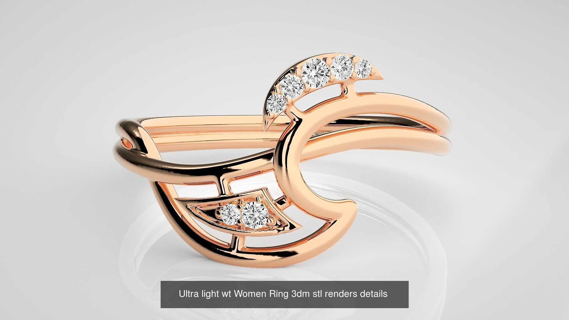 150 Ultra light wt minimalist Women Ring 3dm stl renders 3D Model Collection_147