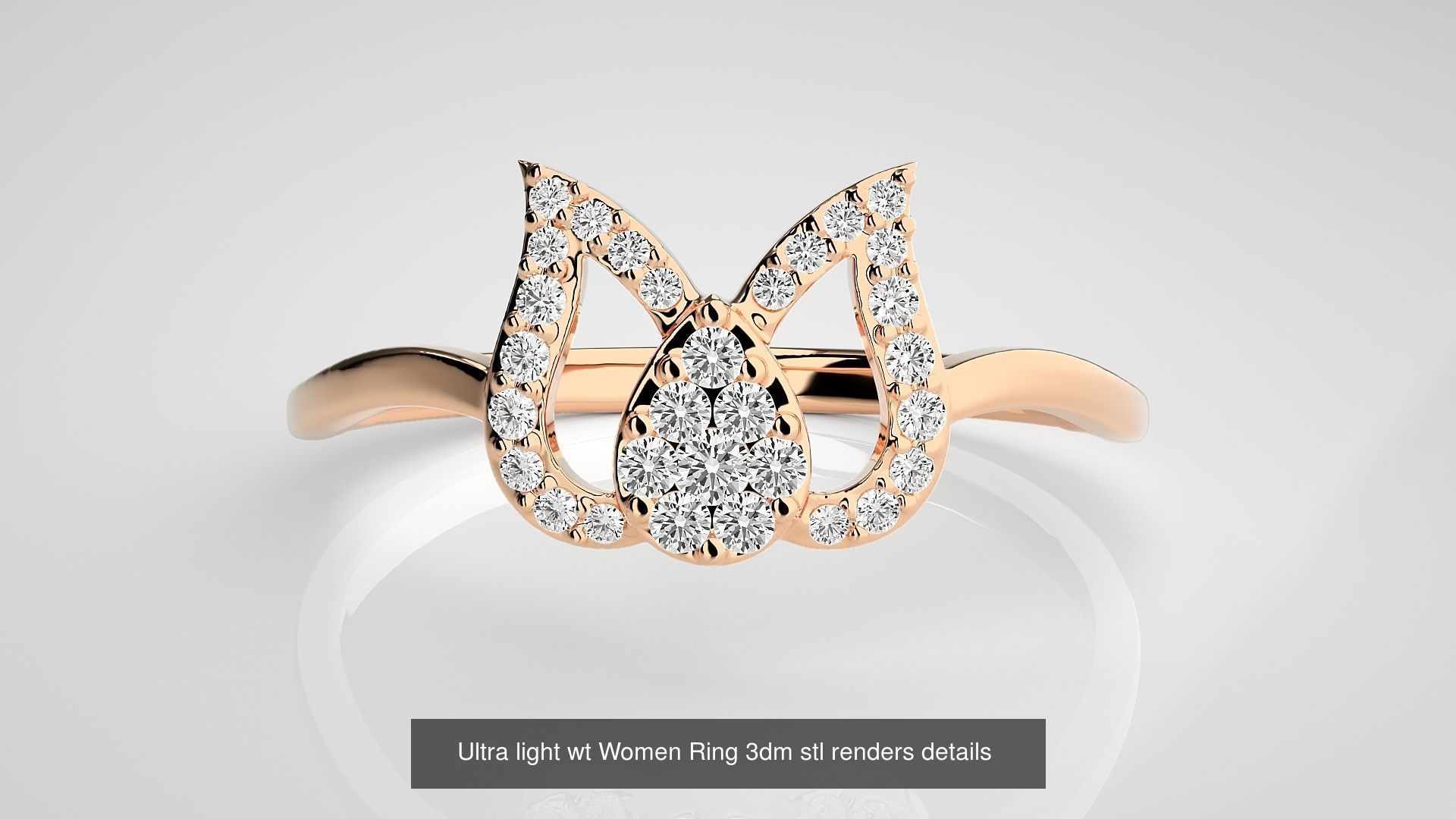 150 Ultra light wt minimalist Women Ring 3dm stl renders 3D Model Collection_48