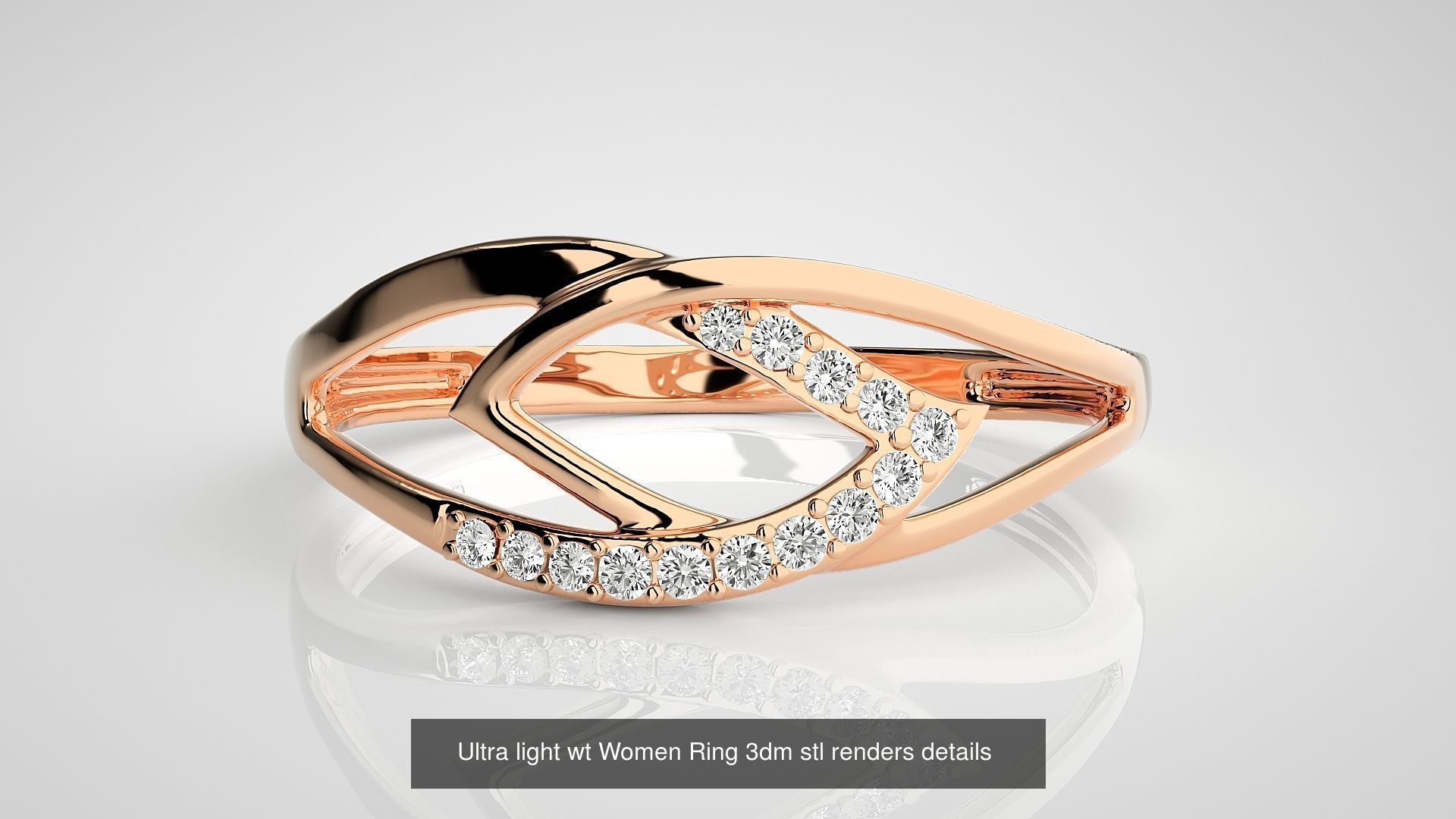 150 Ultra light wt minimalist Women Ring 3dm stl renders 3D Model Collection_34
