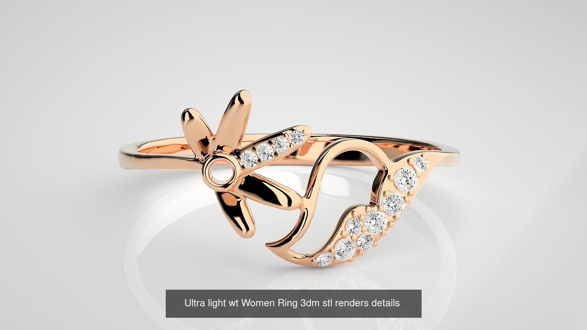 150 Ultra light wt minimalist Women Ring 3dm stl renders 3D Model Collection_11