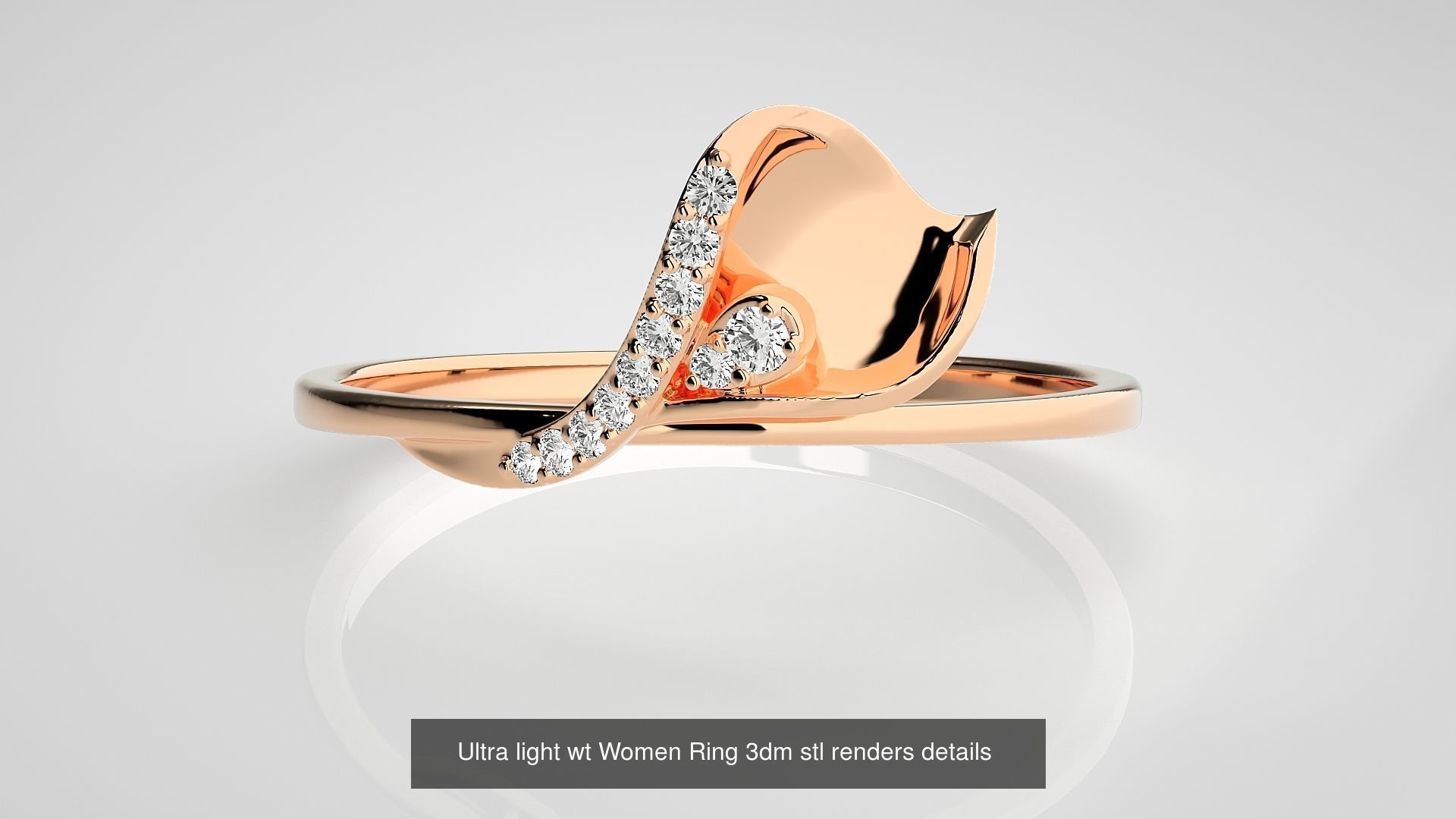 150 Ultra light wt minimalist Women Ring 3dm stl renders 3D Model Collection_139