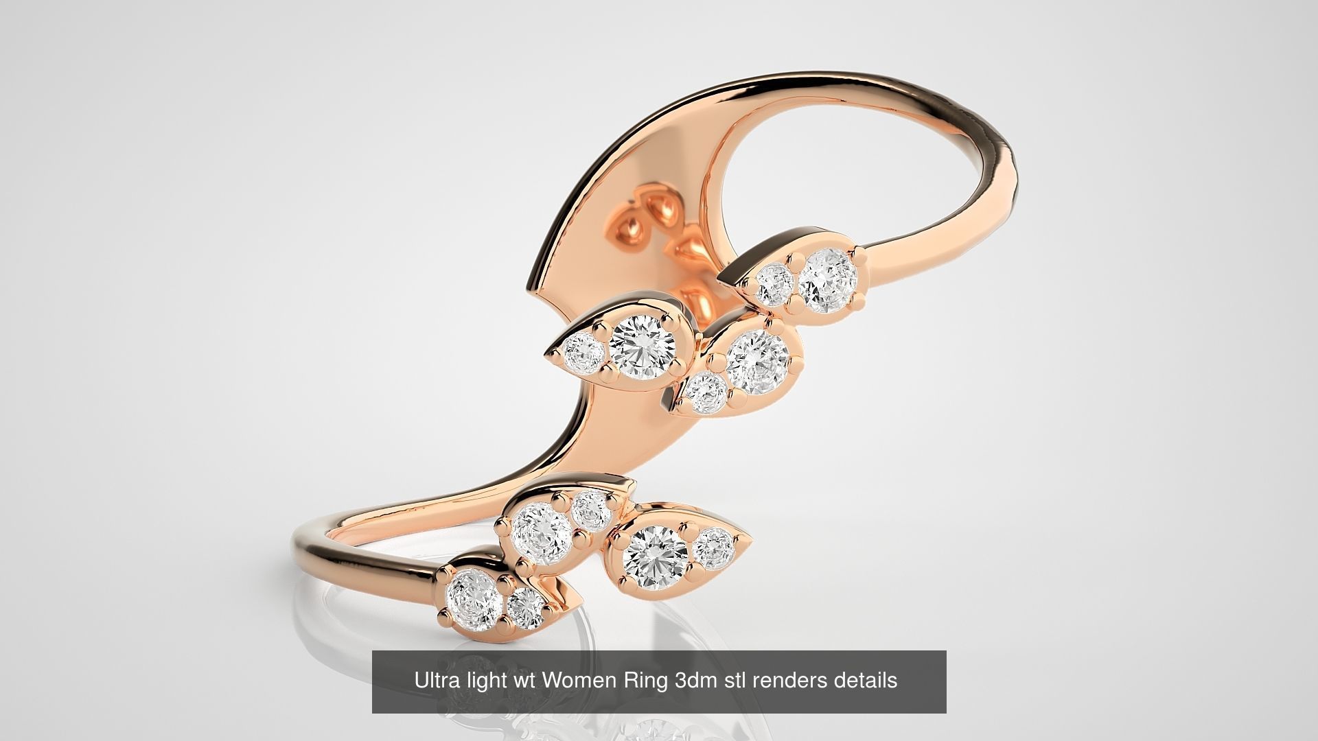150 Ultra light wt minimalist Women Ring 3dm stl renders 3D Model Collection_94