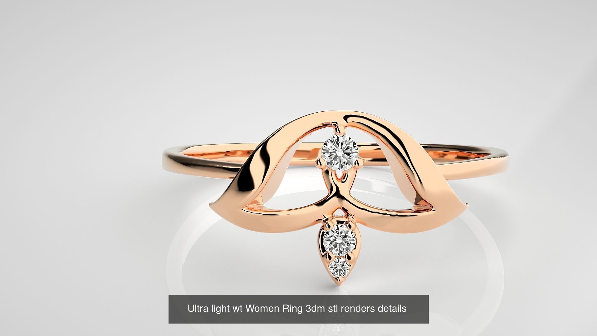 150 Ultra light wt minimalist Women Ring 3dm stl renders 3D Model Collection_66