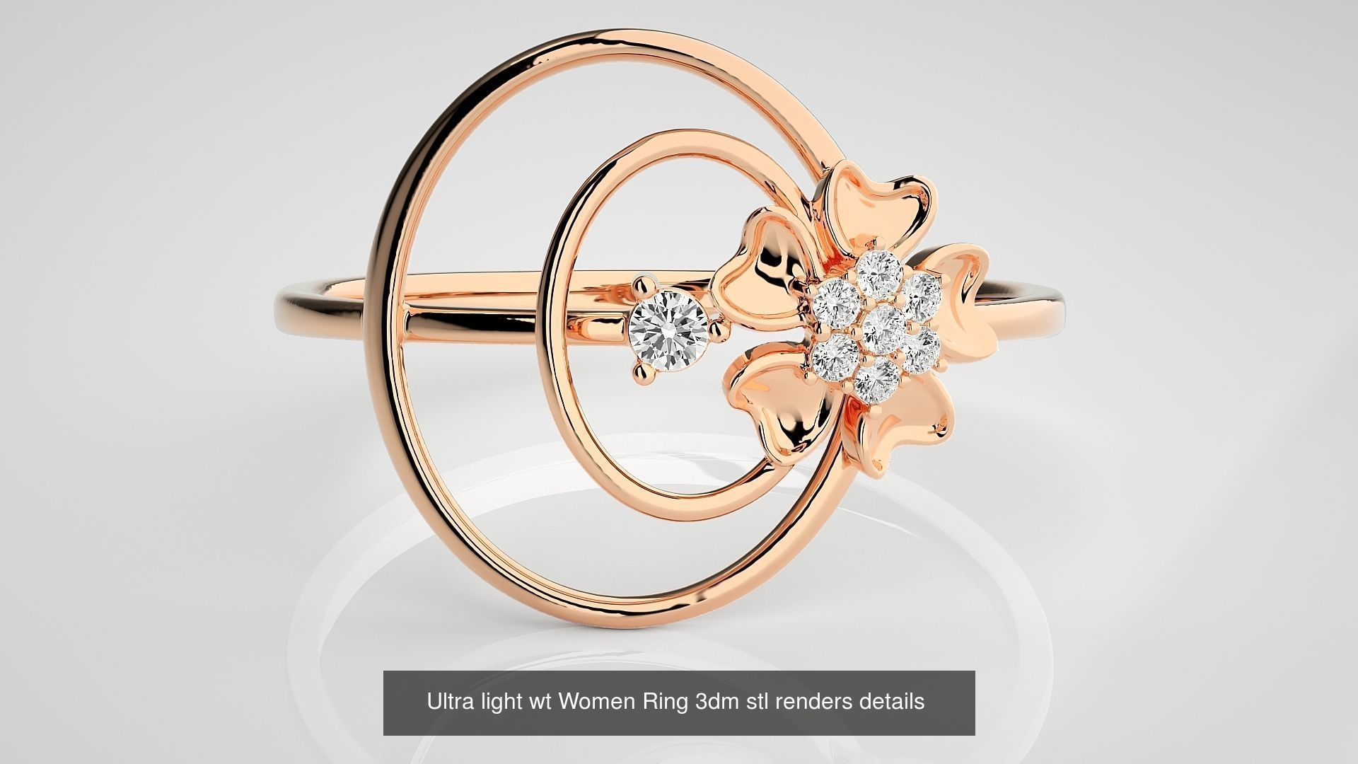 150 Ultra light wt minimalist Women Ring 3dm stl renders 3D Model Collection_106