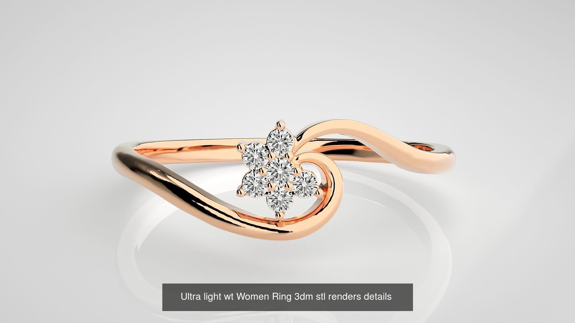 150 Ultra light wt minimalist Women Ring 3dm stl renders 3D Model Collection_32