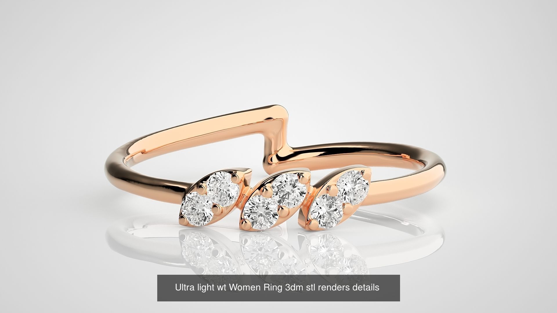 150 Ultra light wt minimalist Women Ring 3dm stl renders 3D Model Collection_121