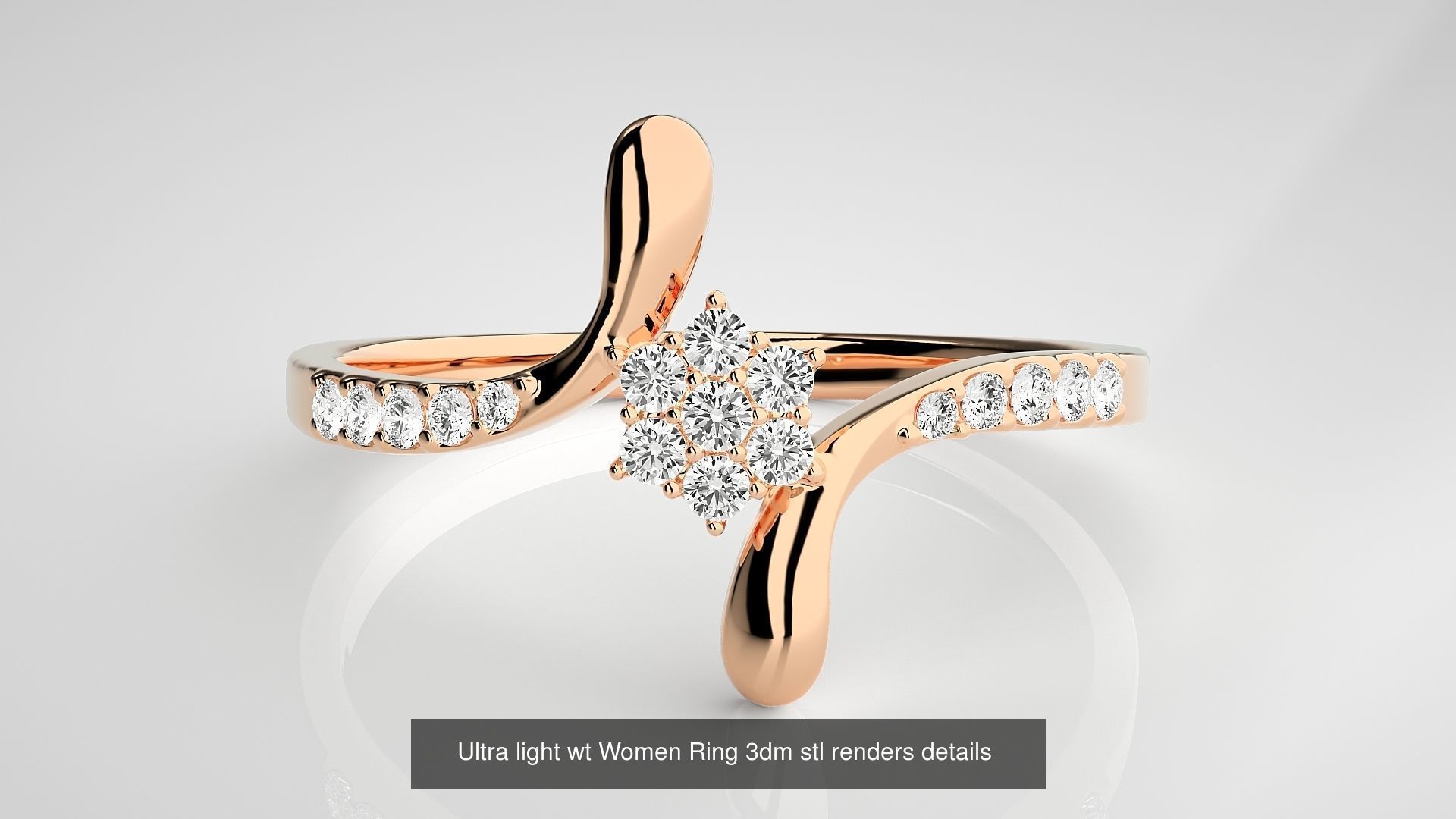 150 Ultra light wt minimalist Women Ring 3dm stl renders 3D Model Collection_36