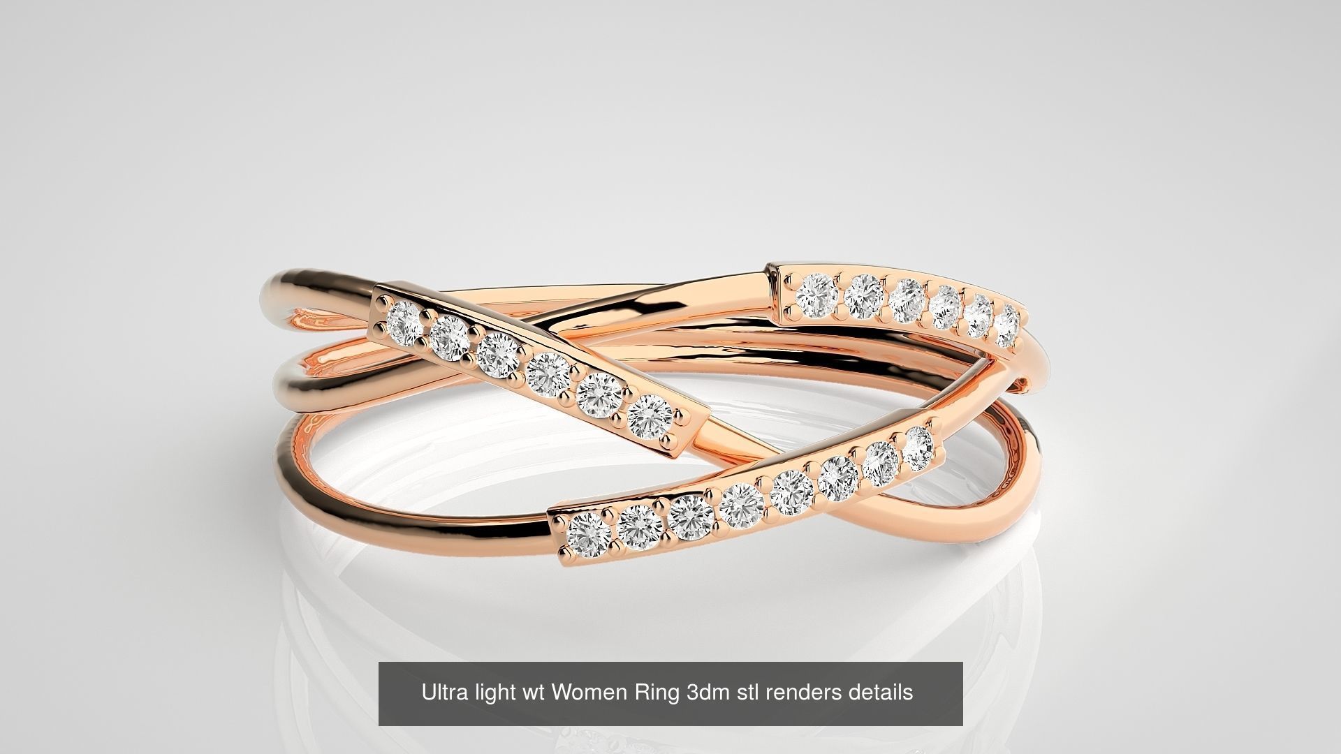 150 Ultra light wt minimalist Women Ring 3dm stl renders 3D Model Collection_149