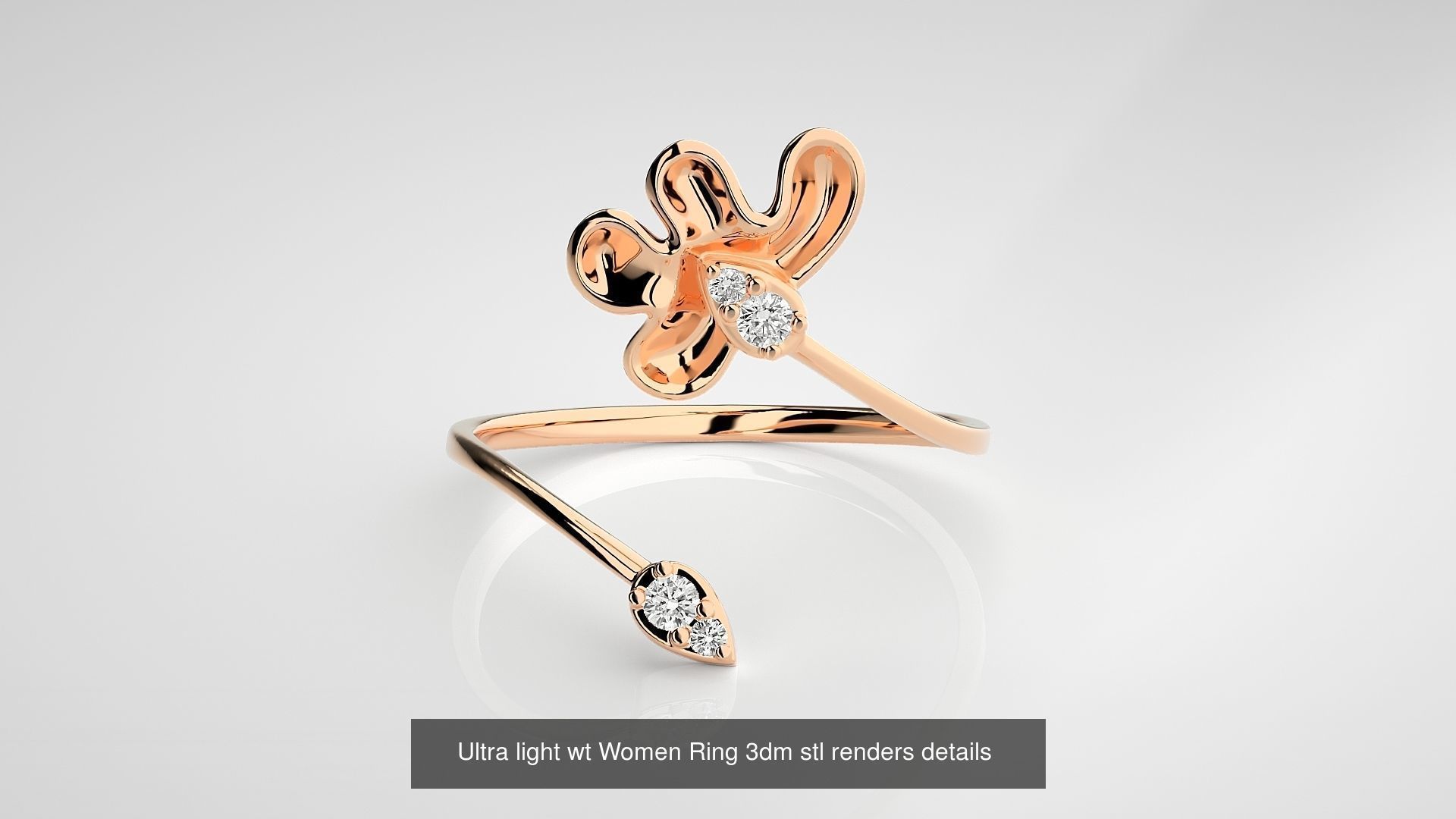 150 Ultra light wt minimalist Women Ring 3dm stl renders 3D Model Collection_131