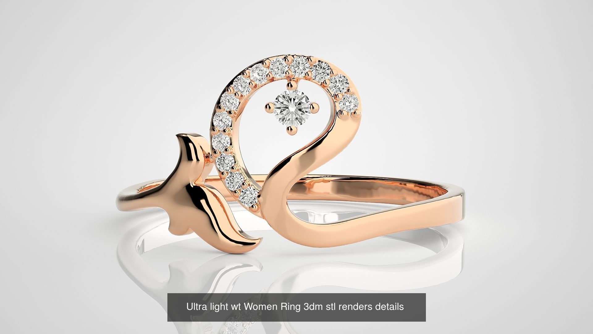 150 Ultra light wt minimalist Women Ring 3dm stl renders 3D Model Collection_84
