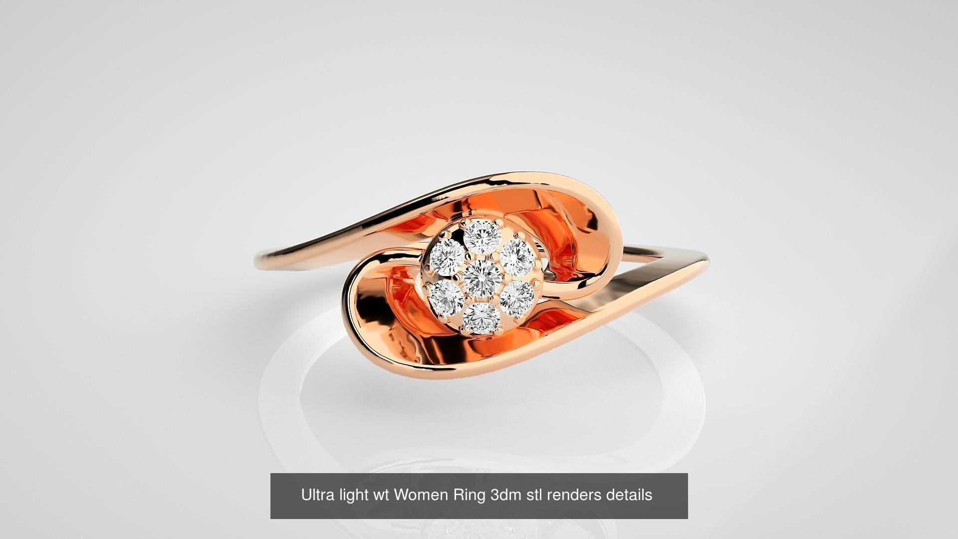 150 Ultra light wt minimalist Women Ring 3dm stl renders 3D Model Collection_96