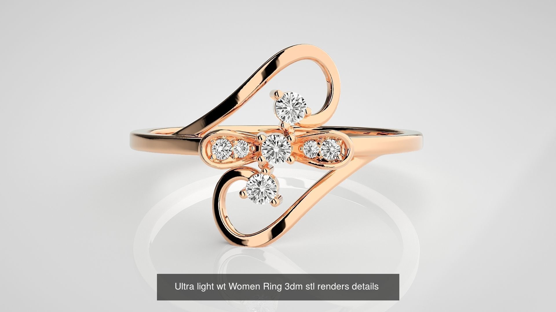 150 Ultra light wt minimalist Women Ring 3dm stl renders 3D Model Collection_107