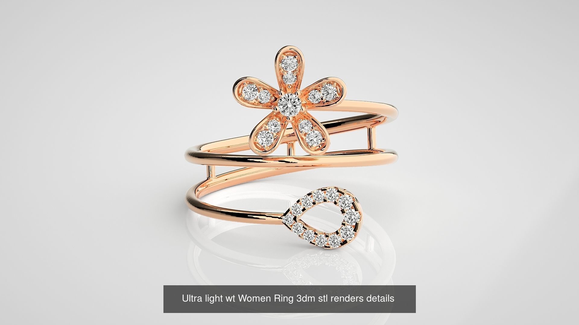 150 Ultra light wt minimalist Women Ring 3dm stl renders 3D Model Collection_124