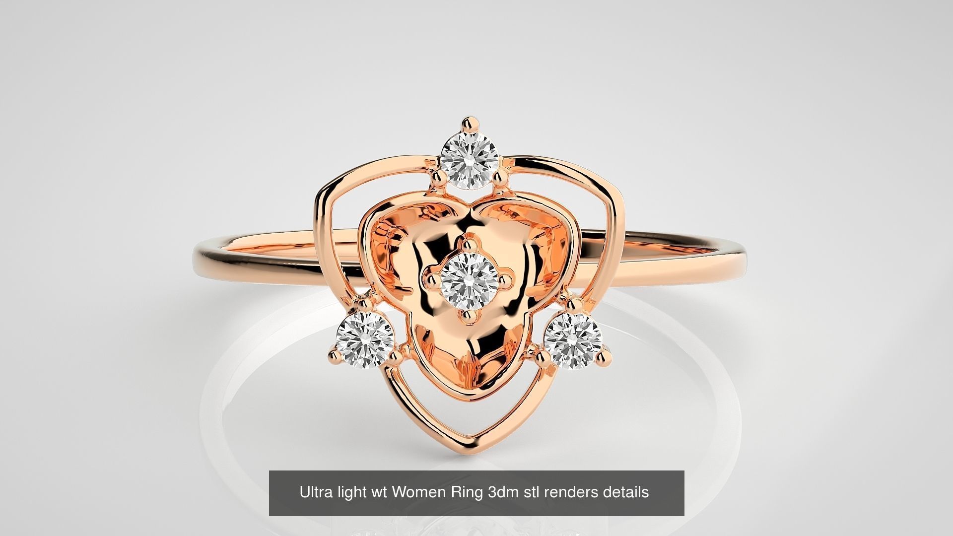 150 Ultra light wt minimalist Women Ring 3dm stl renders 3D Model Collection_65