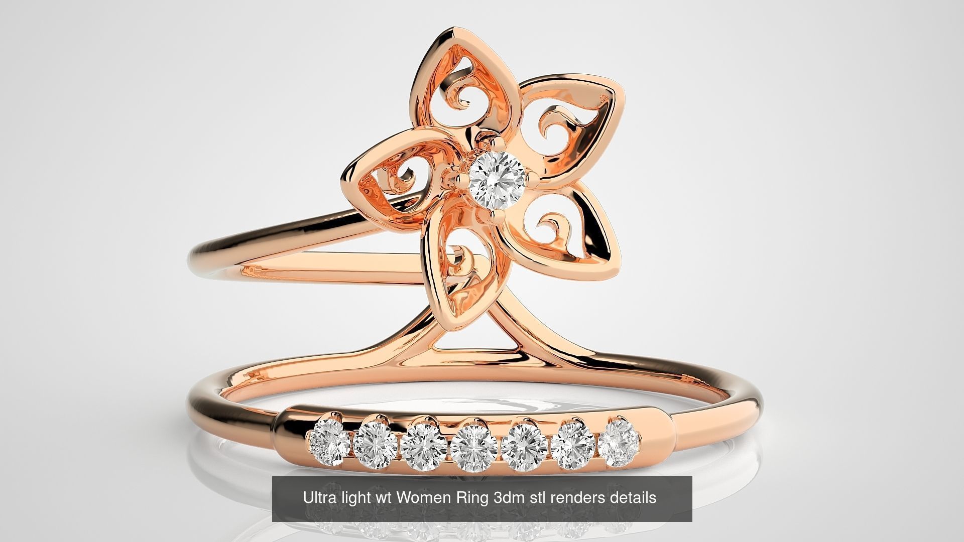 150 Ultra light wt minimalist Women Ring 3dm stl renders 3D Model Collection_145