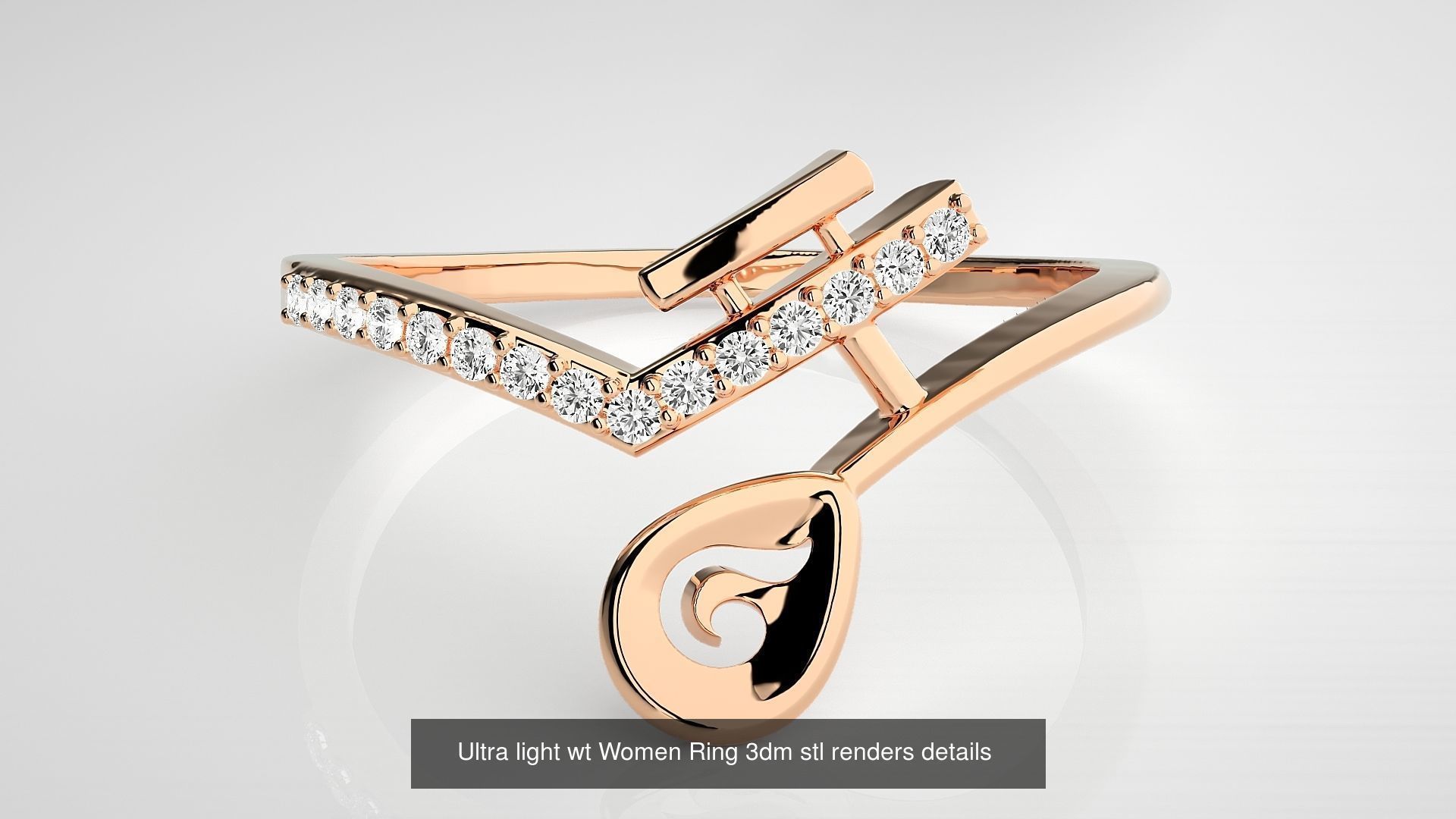 150 Ultra light wt minimalist Women Ring 3dm stl renders 3D Model Collection_138