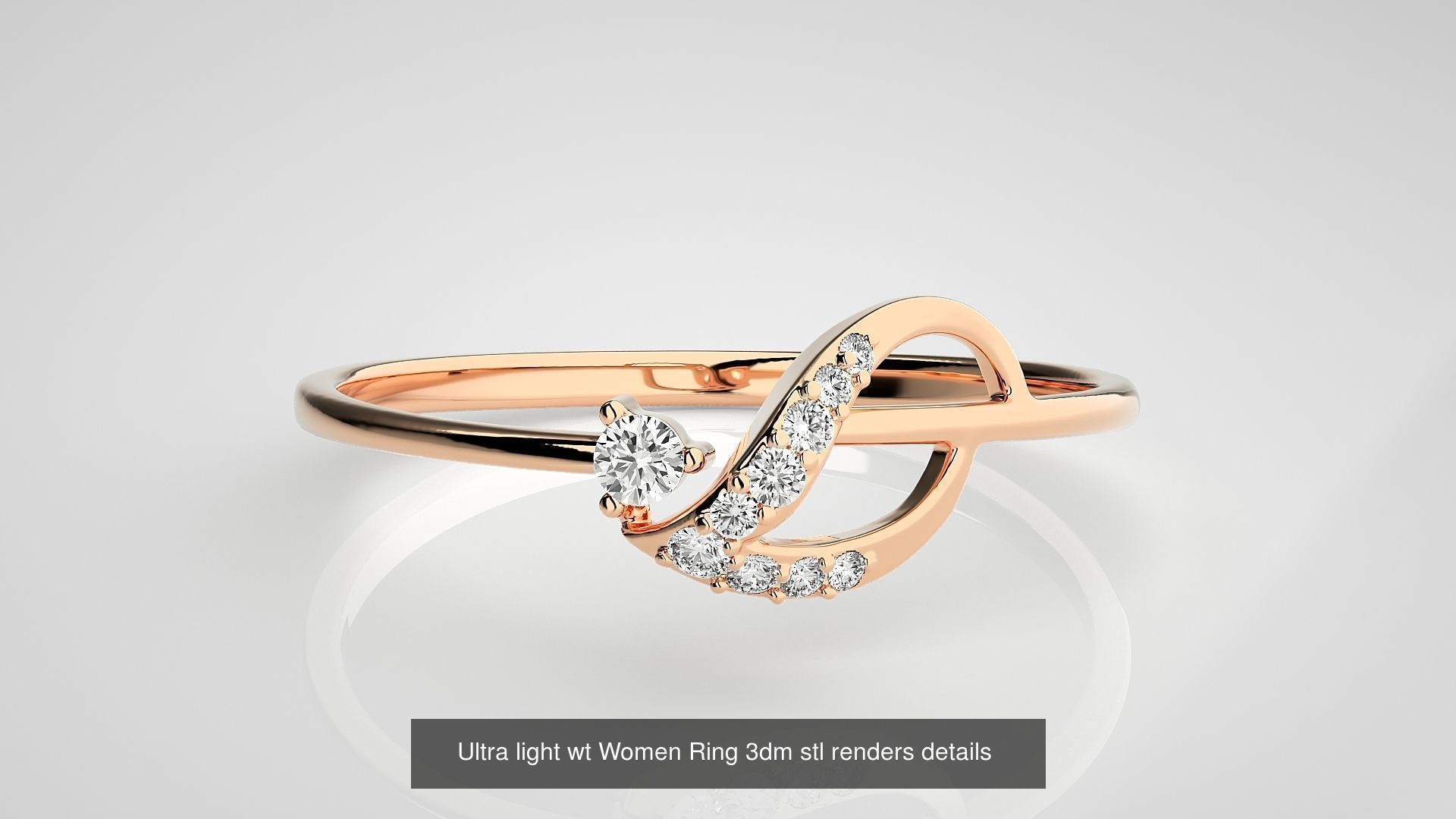 150 Ultra light wt minimalist Women Ring 3dm stl renders 3D Model Collection_74