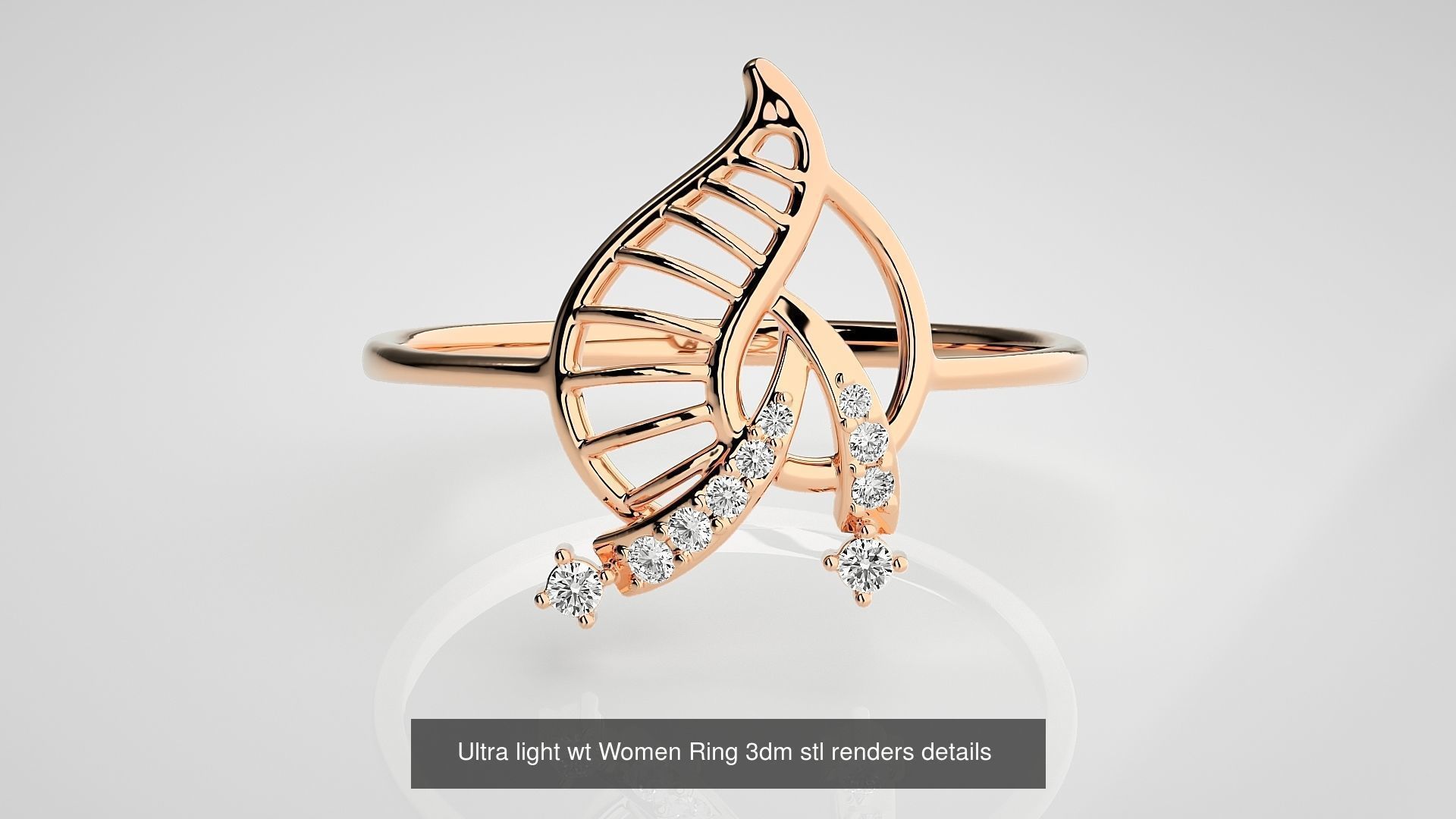 150 Ultra light wt minimalist Women Ring 3dm stl renders 3D Model Collection_151