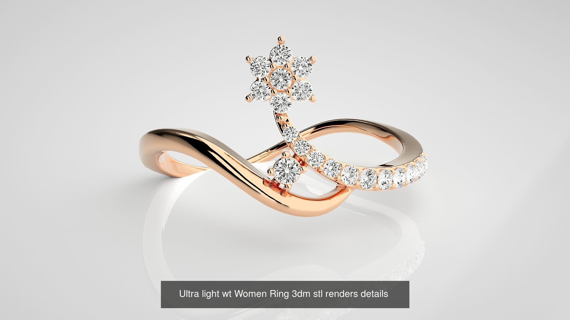 150 Ultra light wt minimalist Women Ring 3dm stl renders 3D Model Collection_56